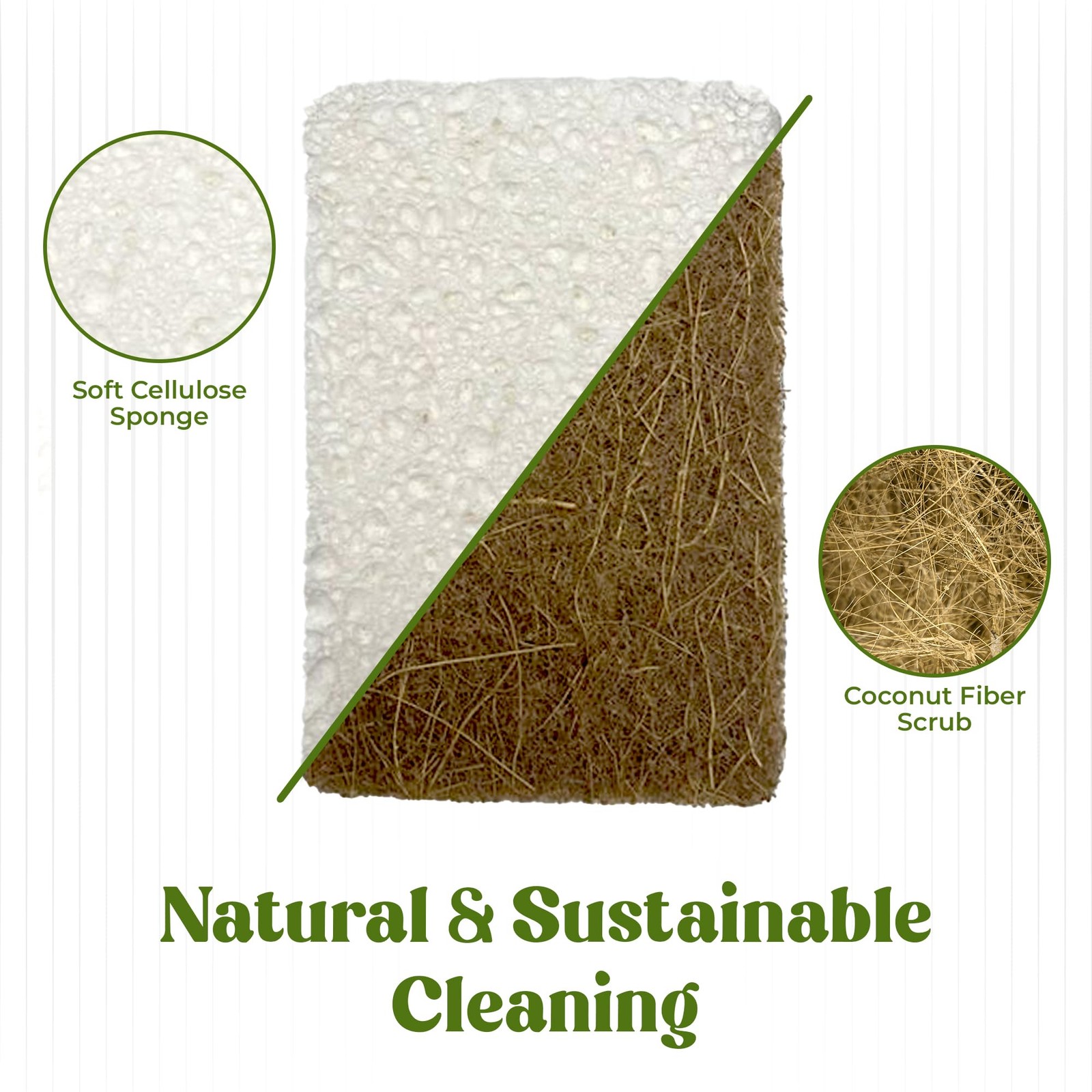 12 Pack Natural Kitchen Sponges – Biodegradable, Compostable, Sustainable Woo…