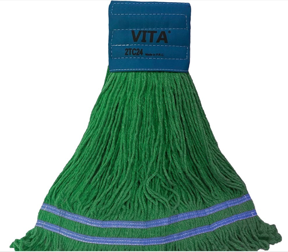 12 Blue or Green 9” Headband XLarge 32oz Mops Antimicrobial Blended Looped-End
