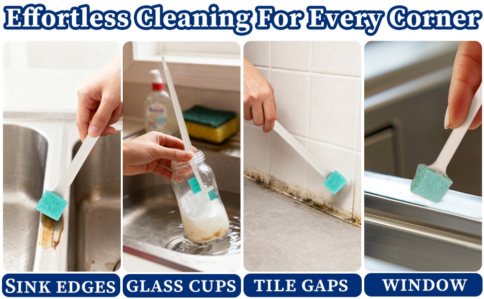 8-Piece Small Cleaning Brush Set for Tight Spaces, Mini Crevice Brushes for