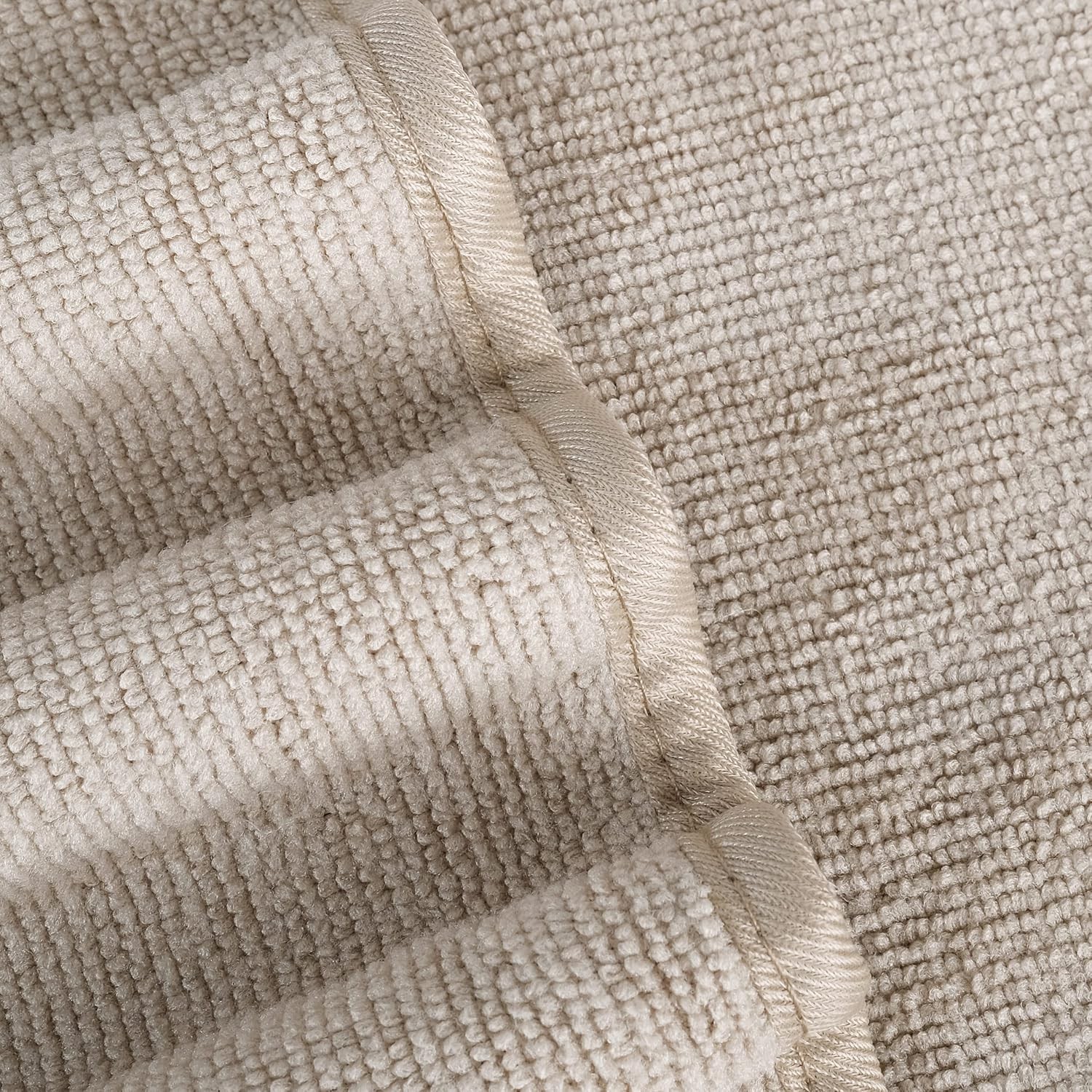 Premium Lint Microfiber Washcloth Face Towel, 13 x 13 in, Set of 6 (Beige)