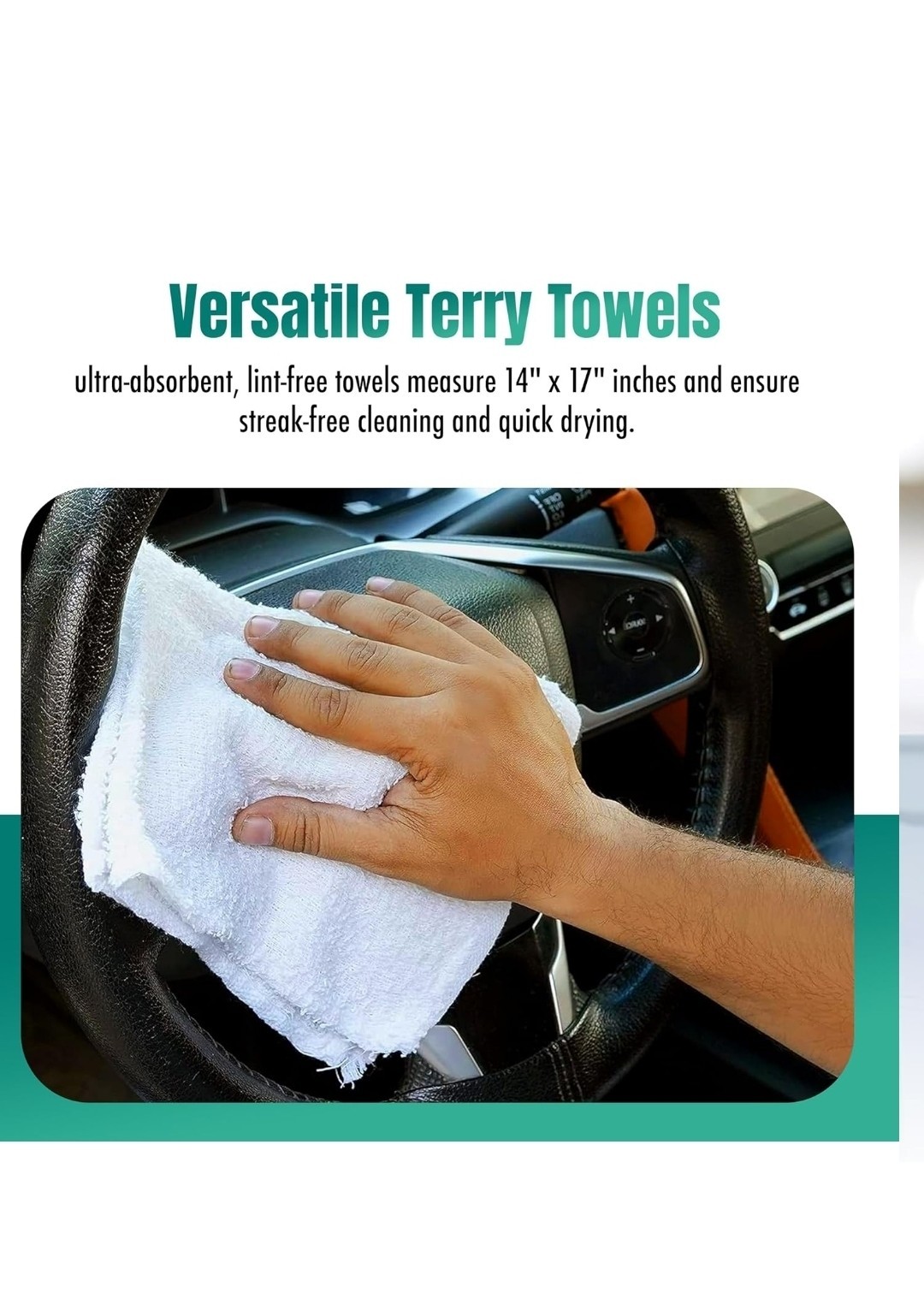 Towels Pack of 48 (14″ X 17″ Inches) 100% Cotton Terry Barmop Towels – Absorbent
