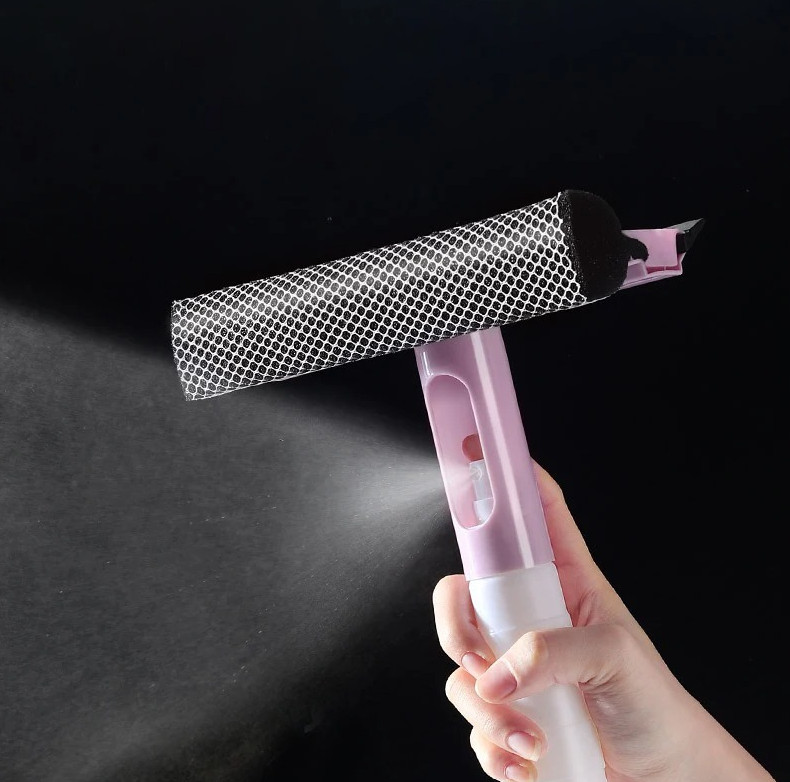 1pc 3-in-1 Window Cleaning Brush with Spray & Squeegee Glass Cleaner – NEW