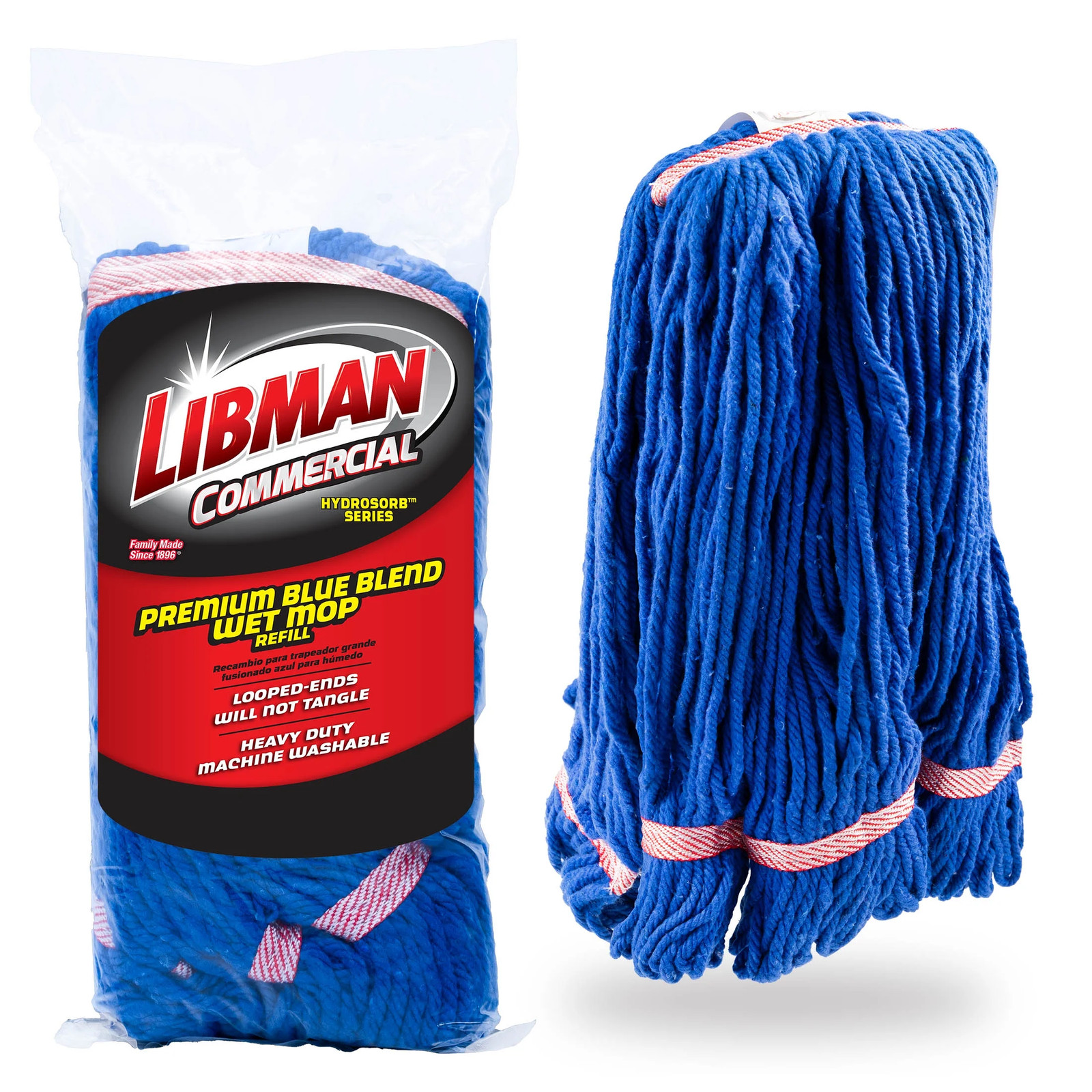 Heavy Duty Mop Refill Blue Cotton Blend Fibers