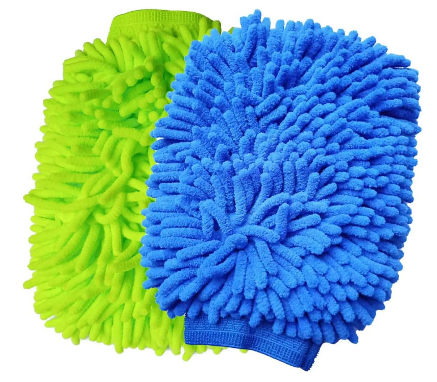 2 Pack Car Wash Mitt Microfiber Chenille Car Wash Mitt Scratch Free for Cars