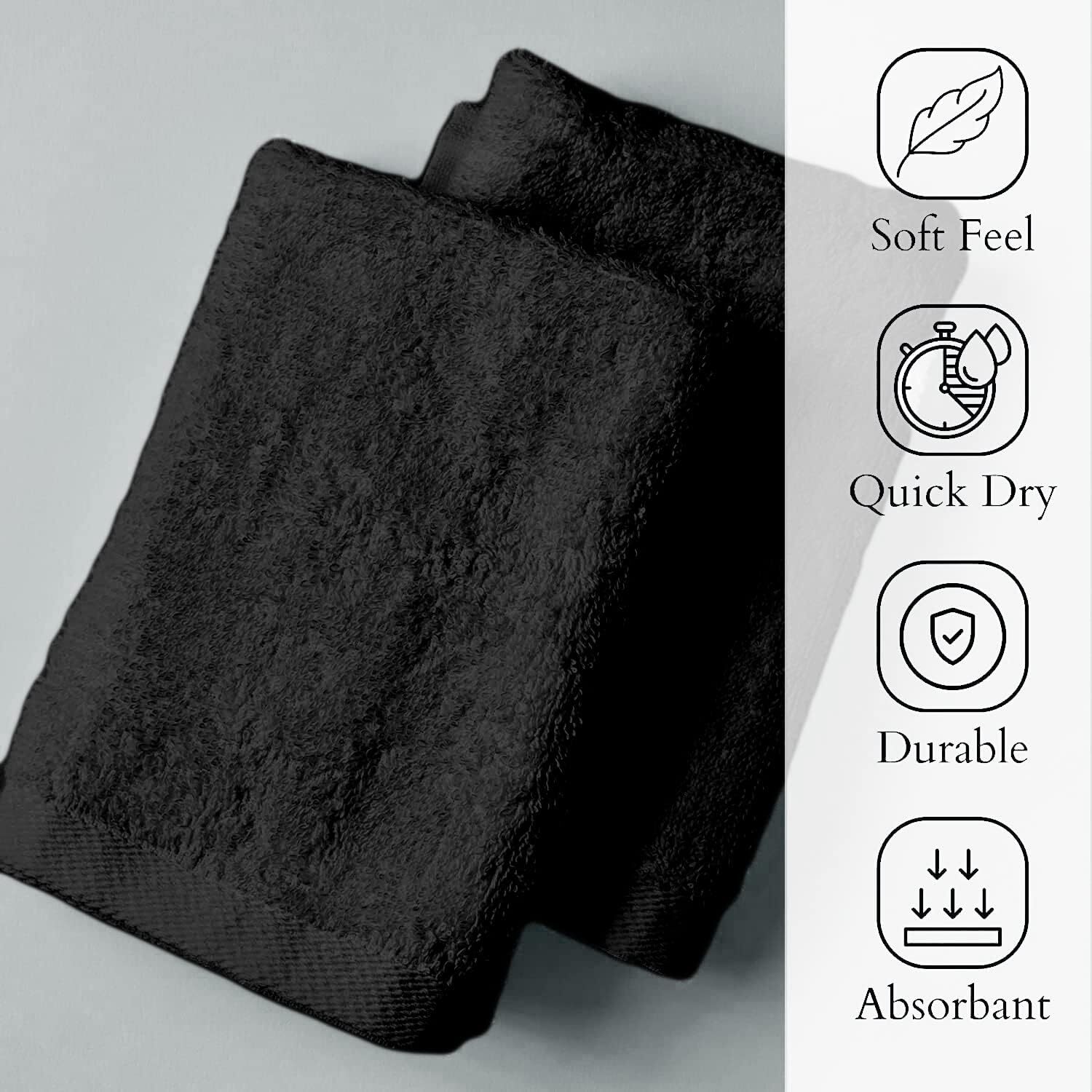 Wash Cloth Towels Set 13×13 Premium Cotton Bulk Pack of 12,24,36,48,60,120,300