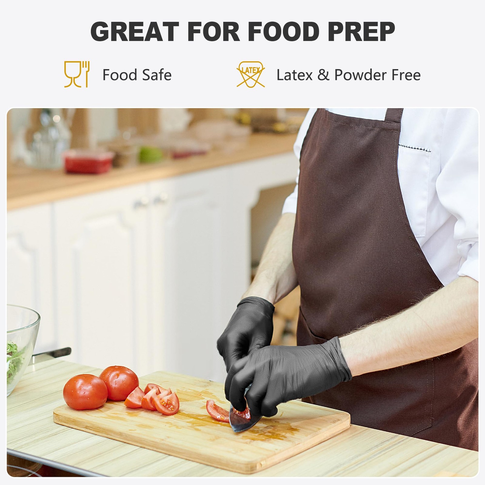 SWIFTLITE Black Vinyl Gloves, Food Grade Gloves Disposable Latex Small,