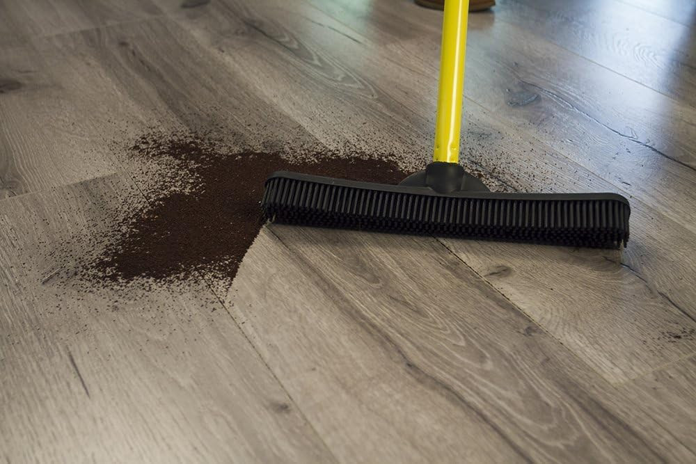 FURemover Broom for Pet Hair and Debris with Telescopic Handle and Squeegee Edge