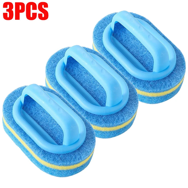 6/3/1Pcs Household Cleaning Brush with Handle Sponge High-Density Thick Scouring