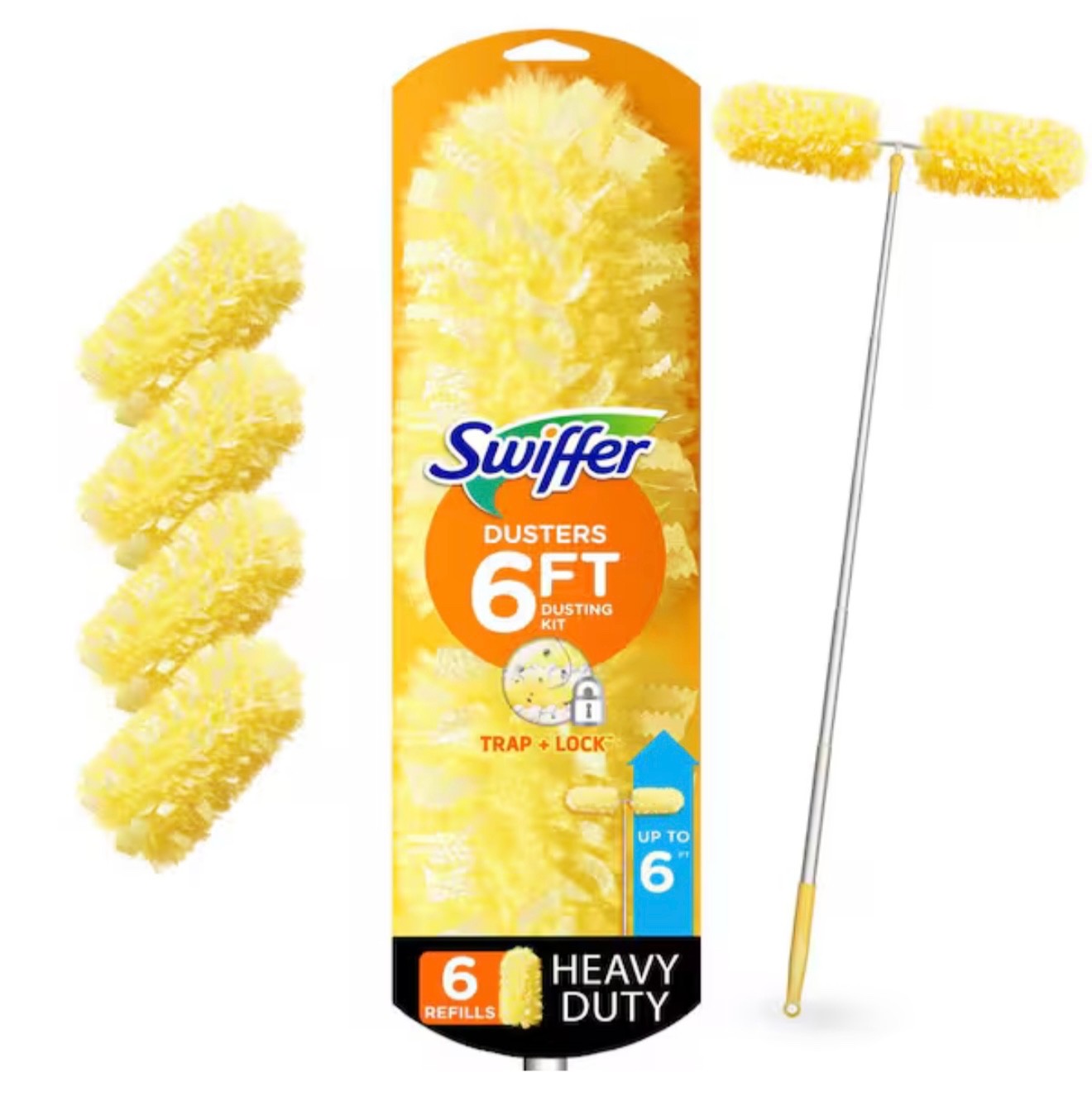 New Swiffer Dusters Cleaning Kit w/ 6ft Extendable Pole + 4 Refills