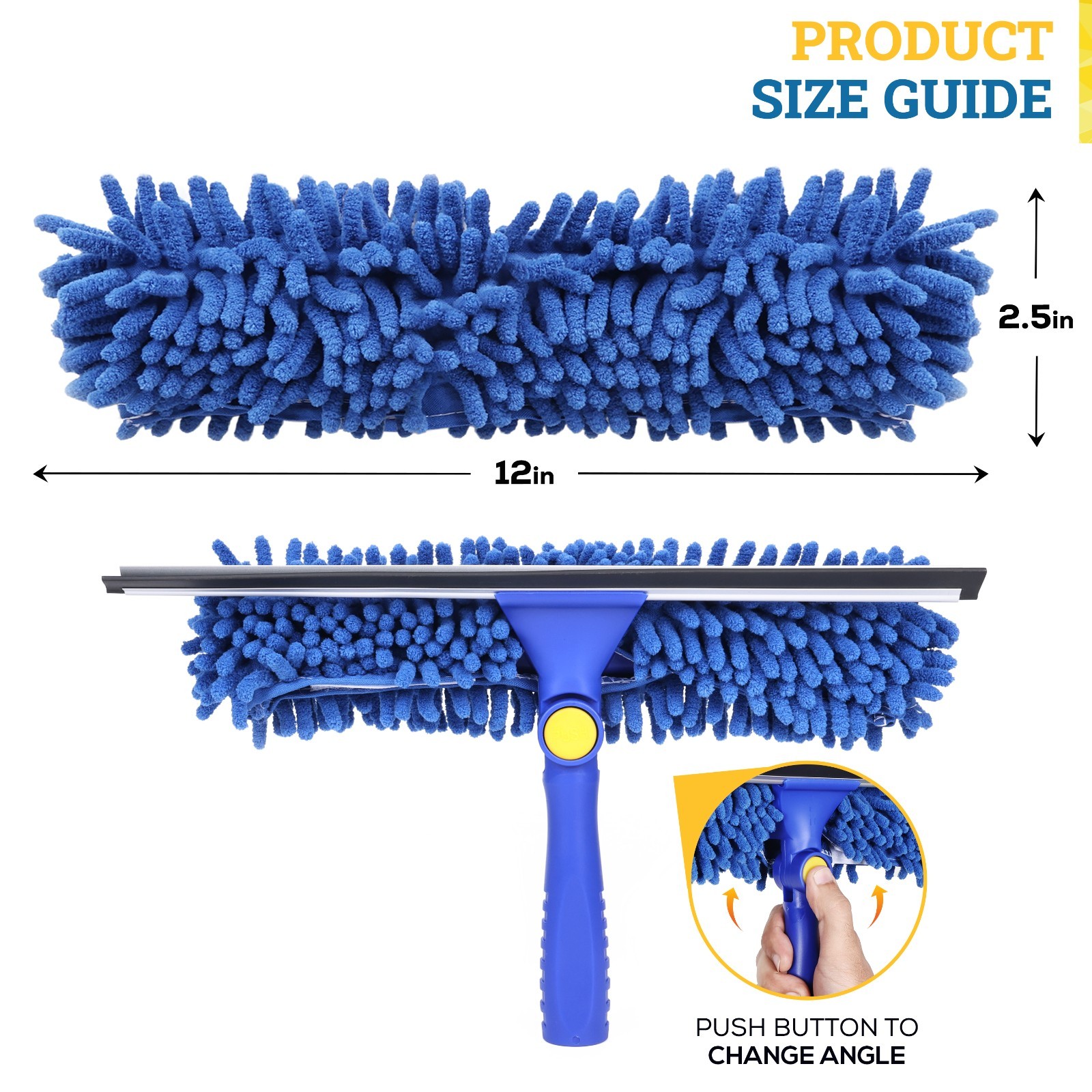 12″ Chenille Reusable Washable Window Cleaning Squeegee Sleeves – 5 Pack
