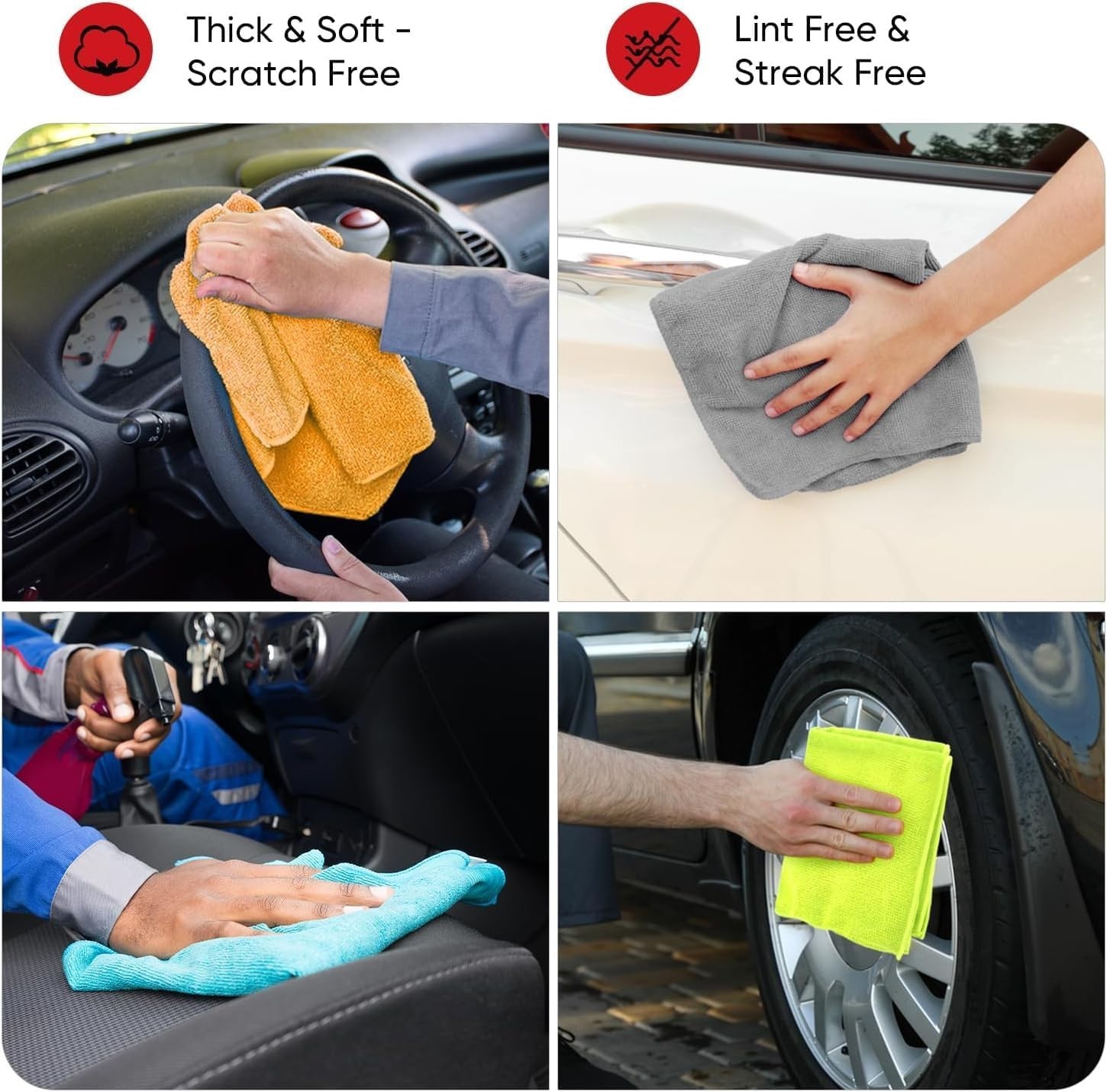 Multi-Colored Microfiber Towels 150 Pack