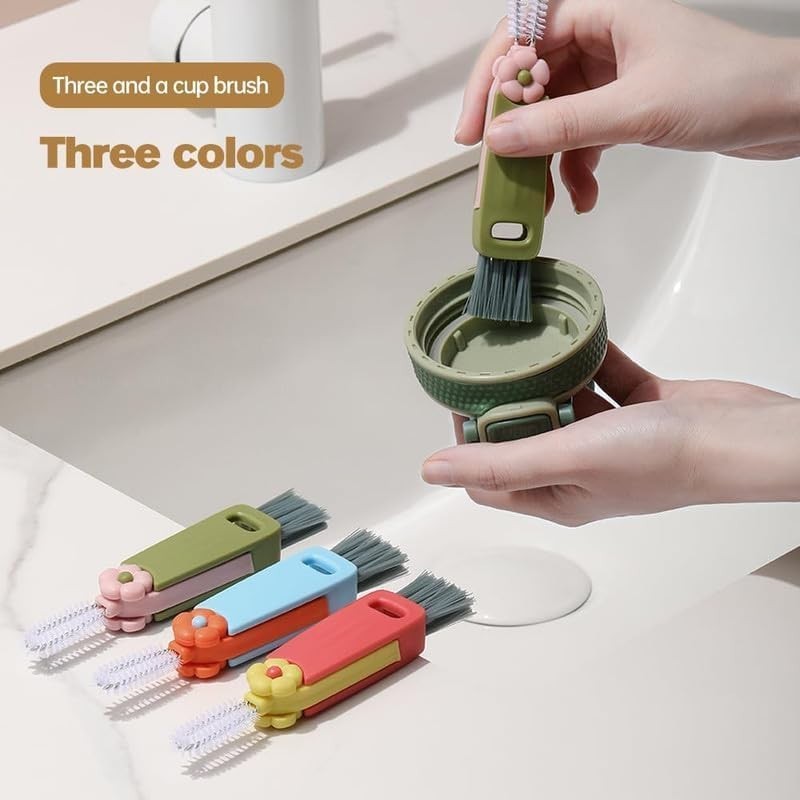 Compact 3-in-1 Multifunctional Bottle Brush for Effortless Cup Cleaning