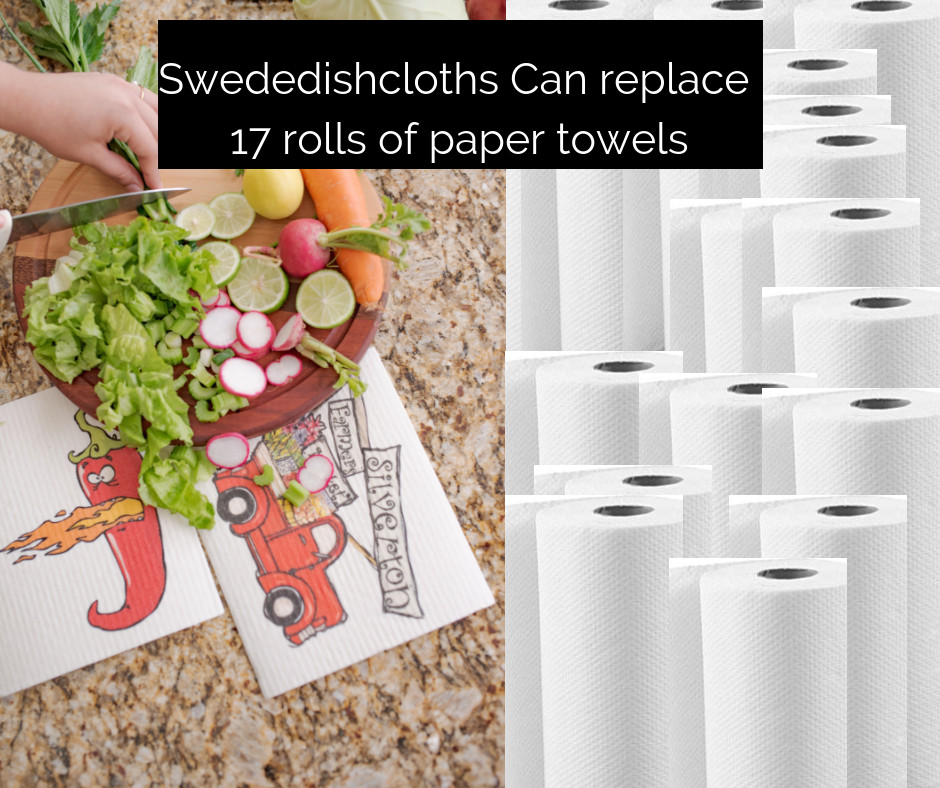 Mixed Valentine Set of 3 cloths (One of each design) Swedish Dishcloths | ECO