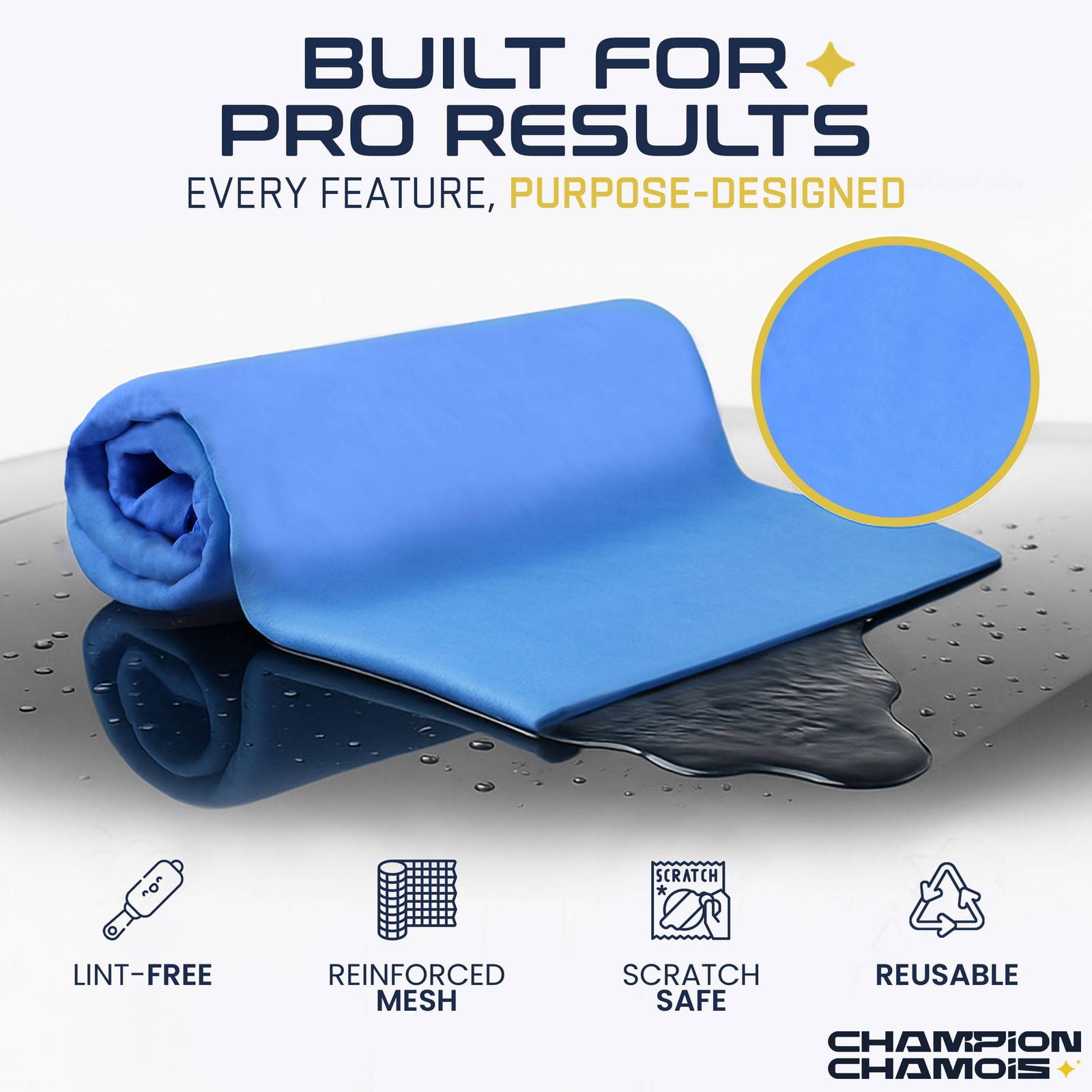 Blue 26×17 Inch Premium Large Shammy Towel Car Super Absorbent Chamois Cloth
