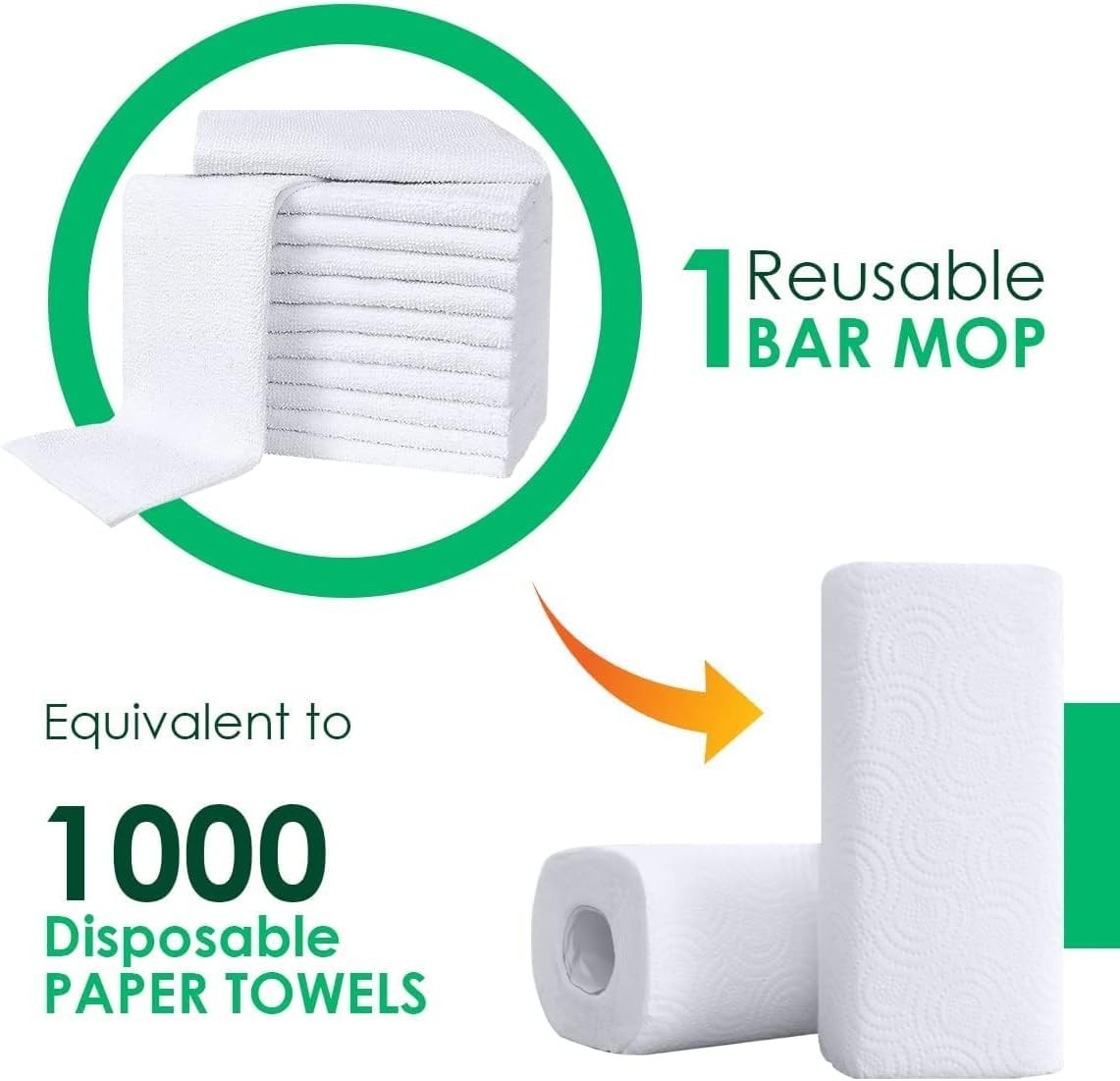 60 Pack 14×17″ Cotton Bar Towels – Absorbent Reusable Cleaning Rags, Terry Cloth