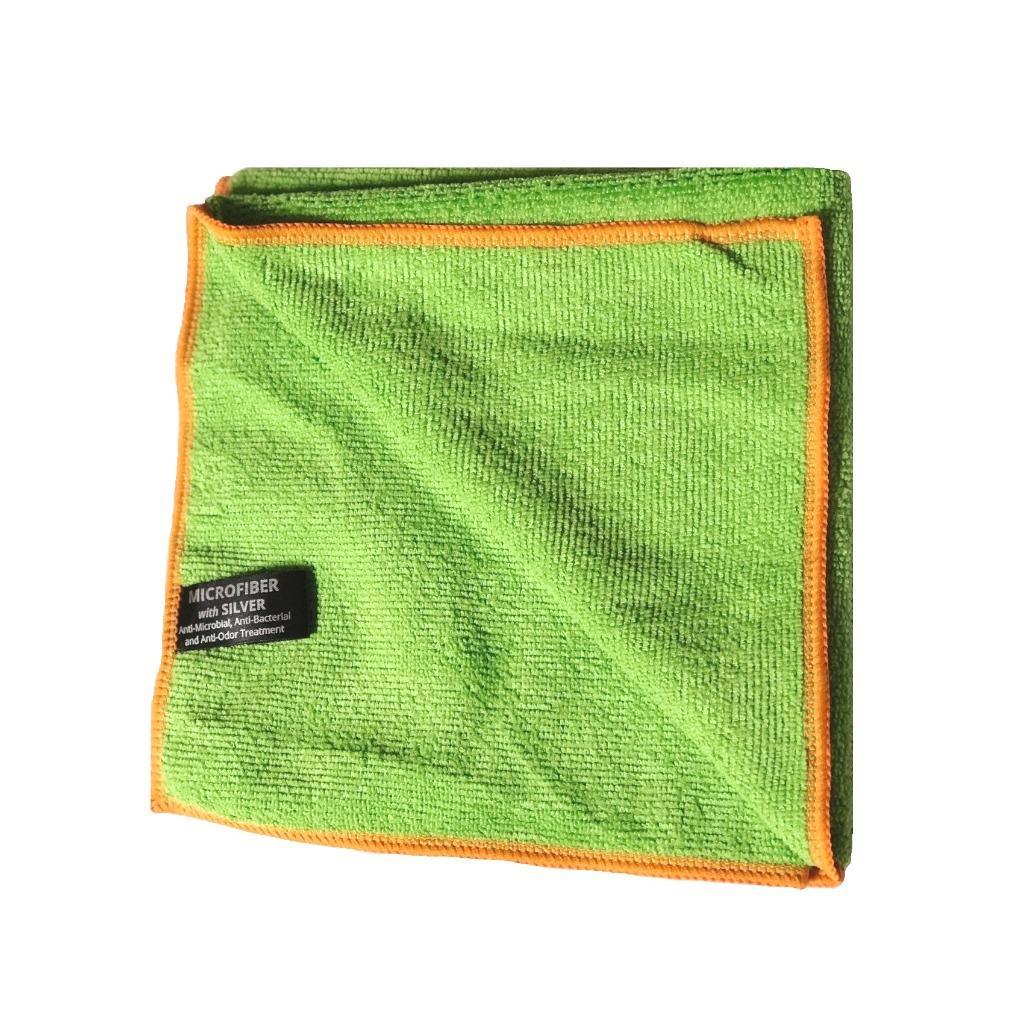 Silver Killer GREEN Antibacterial Microfiber Towels 16″x16″ SilverClear (12Pack)