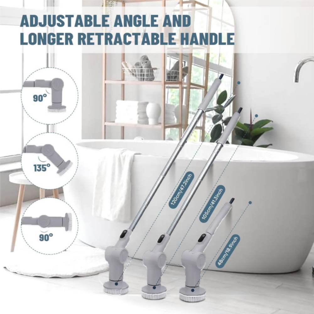 8 in 1 Electric Spin Scrubber Cordless Cleaning Brush Hard Floor / Bathroom Mop