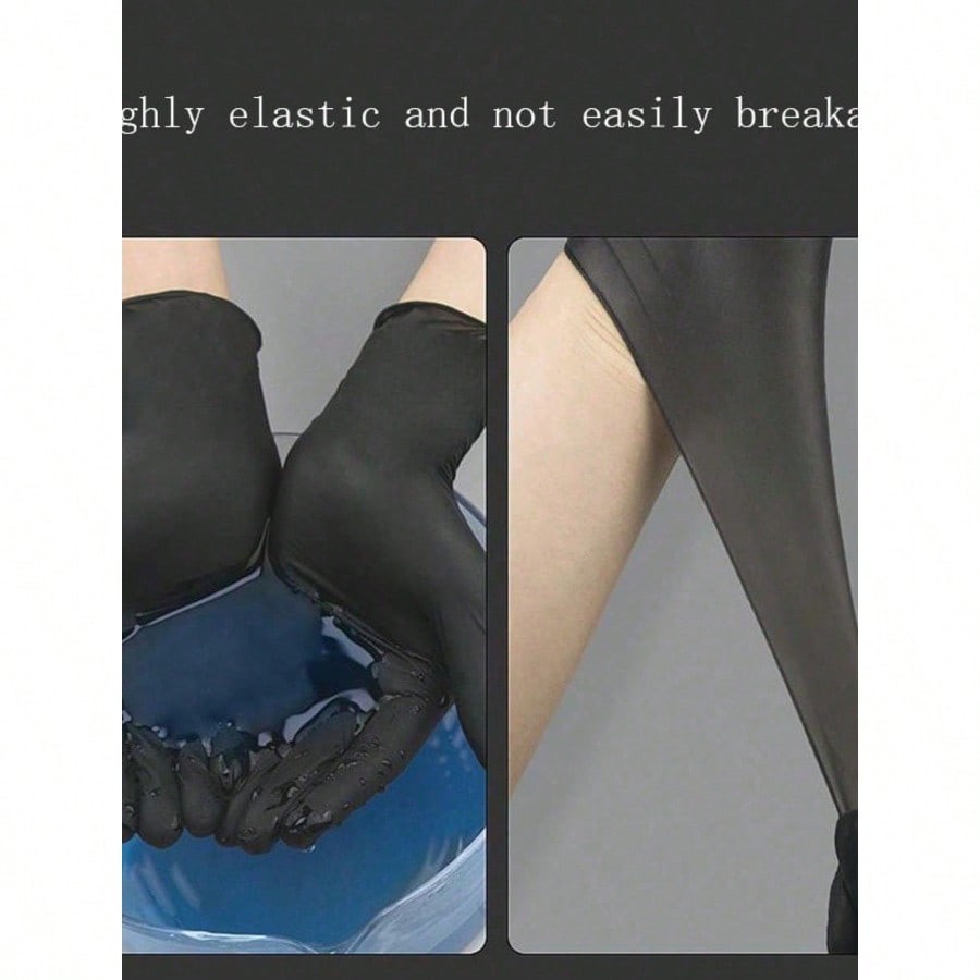 1 Box 100pcs Nitrile Gloves Waterproof Durable Household Kitchen Dishwashing