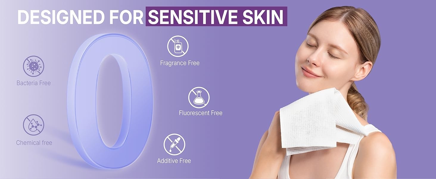 Disposable Face Towels (50 Count) – XL 10″x12″ Ultra Thick Facial Cleansing