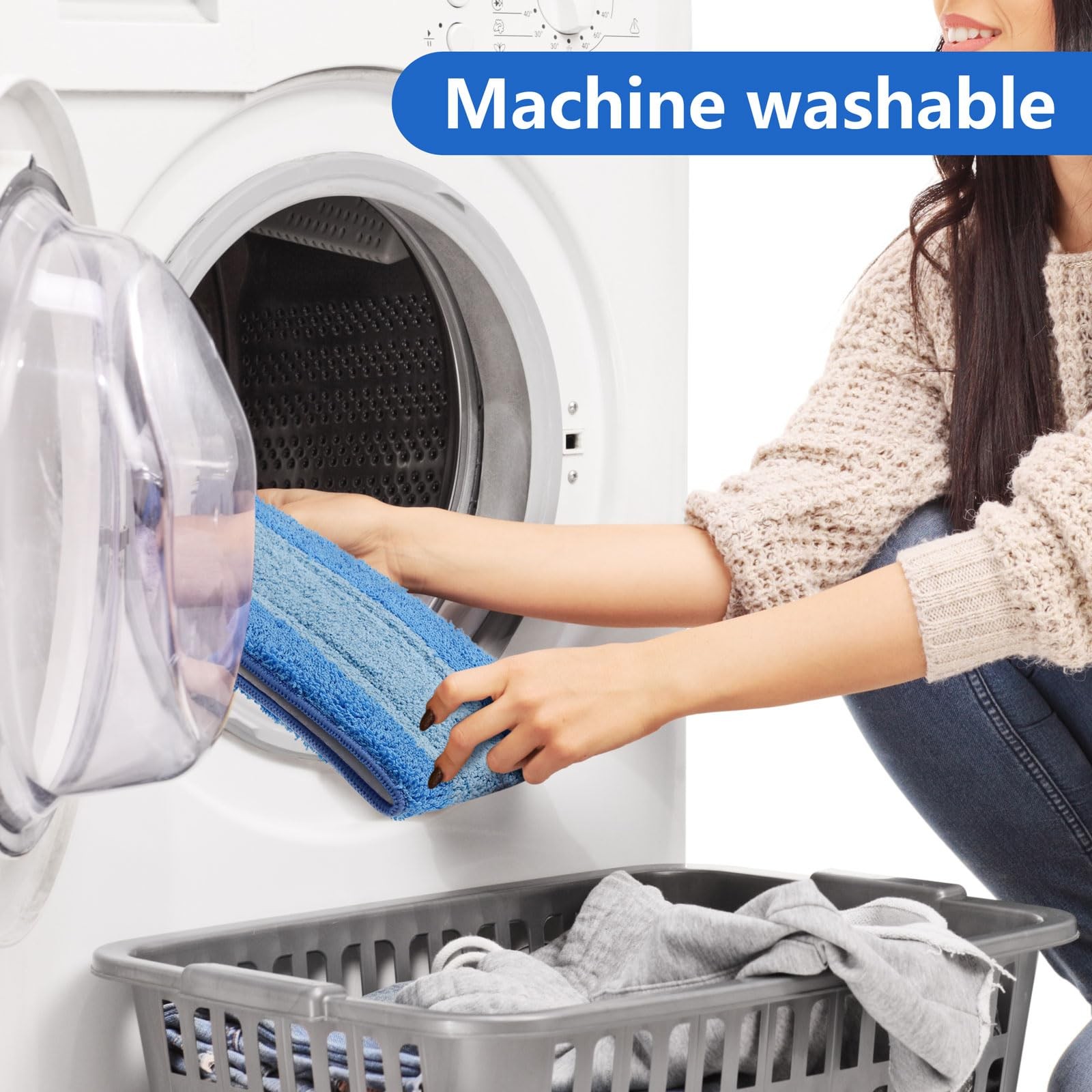 15 PCS 18 Inch Microfiber Cleaning Pads for Bona Mop, Reusable Mop Pad Refill…