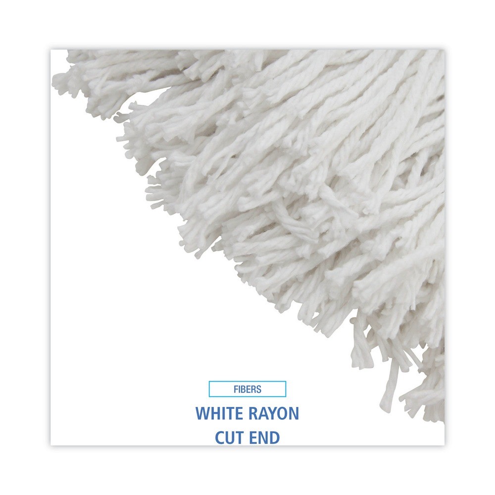 Boardwalk 216RCT 16 oz. Rayon Premium Cut-End Wet Mop Heads – White (12/Ct) New