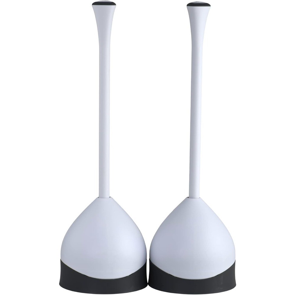 2 Pack Toilet Plunger Hideaway Caddy Bathroom Unclogger White