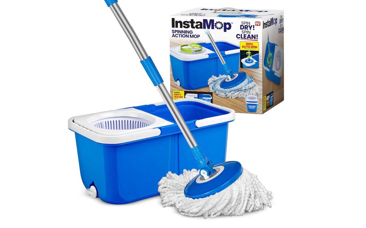 InstaMop Spin Mop, Mop and Bucket with Wringer Set – Free Shipping