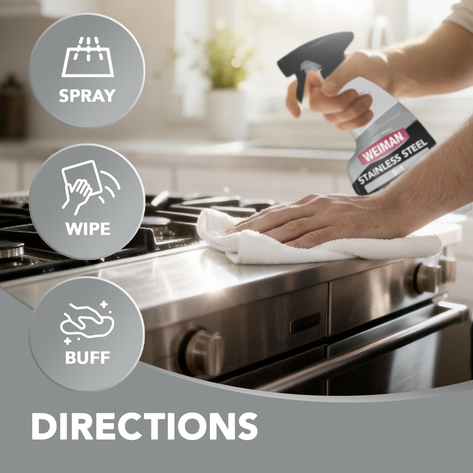 Weiman Stainless Steel Cleaner & Polish, 2 Pack, Anti Fingerprint Spray Stainles