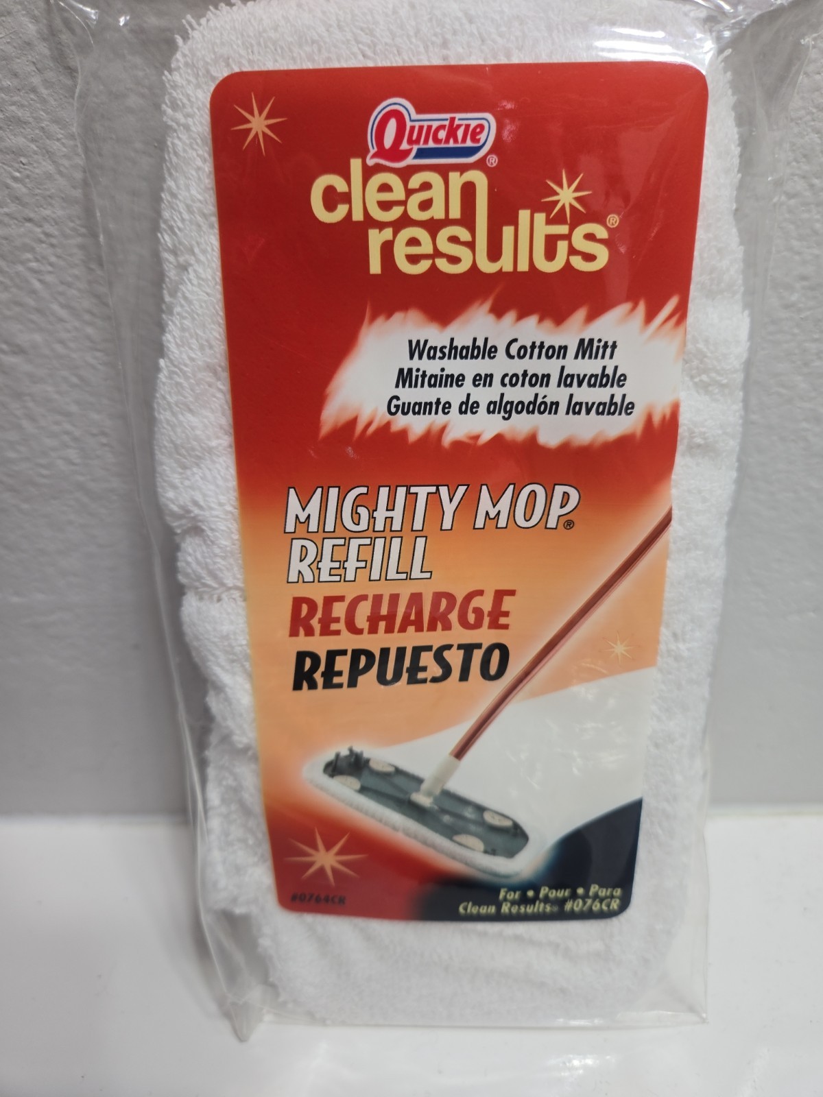 QUICKIE Clean Results MIGHTY MOP Refill Recharge Washable Cotton Mitt 0764CR