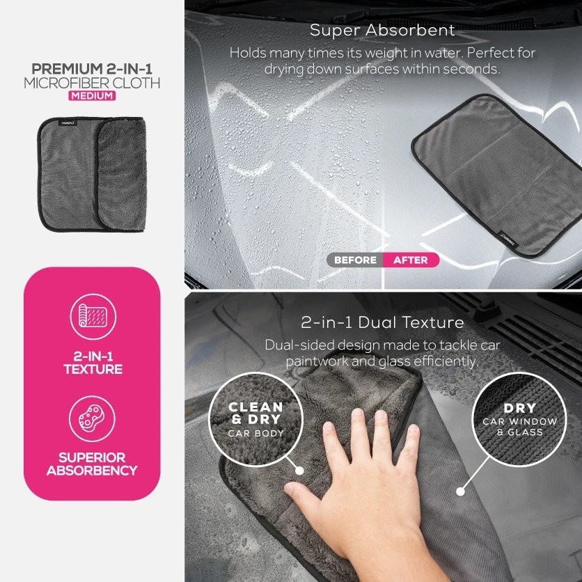 TRAPO Microfiber Car Wash Detailing Set Cloths & Gloves Drying Polishing Kit