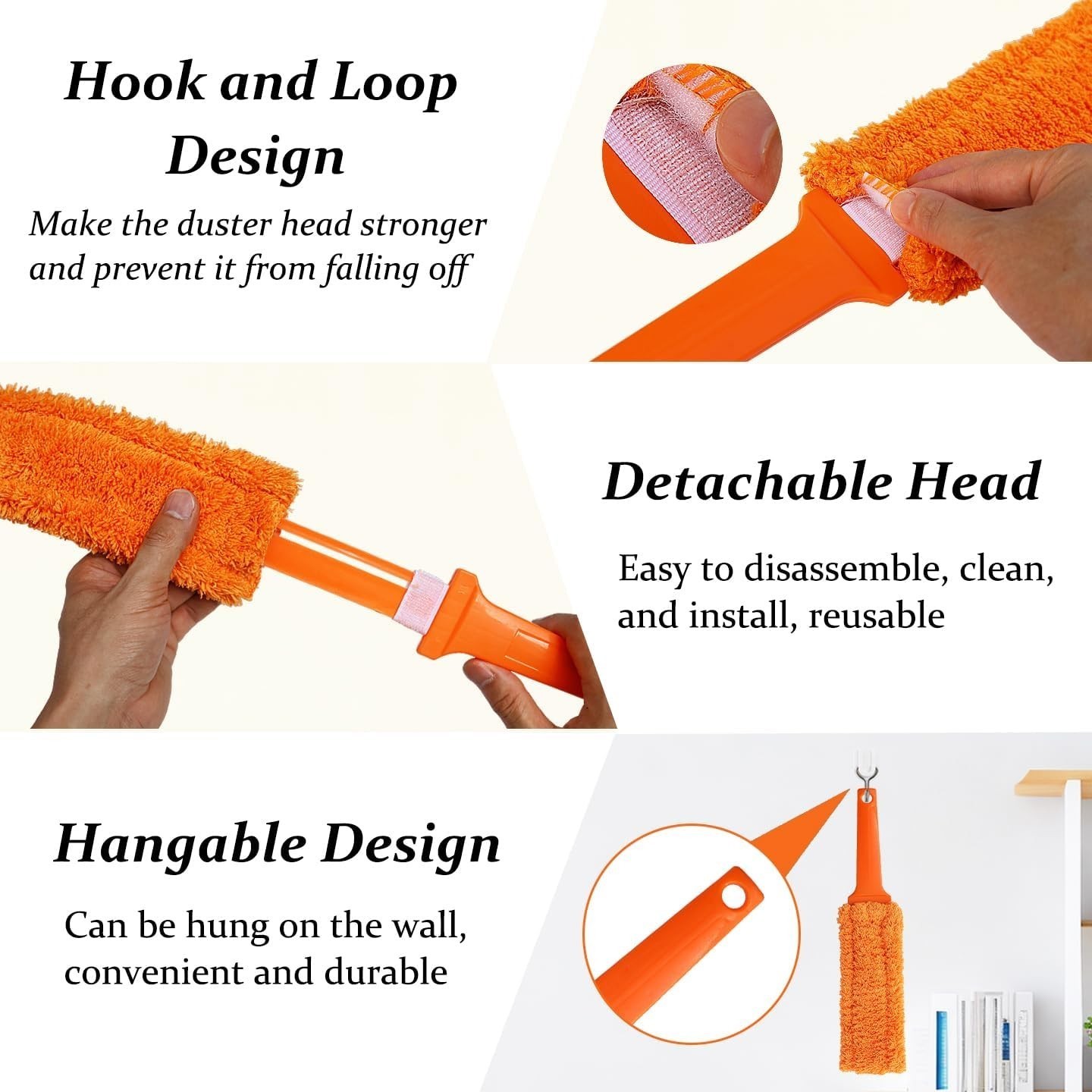 4 Pack 15 inch Reuseable Microfiber Feather Duster Blind Duster Gap Duster