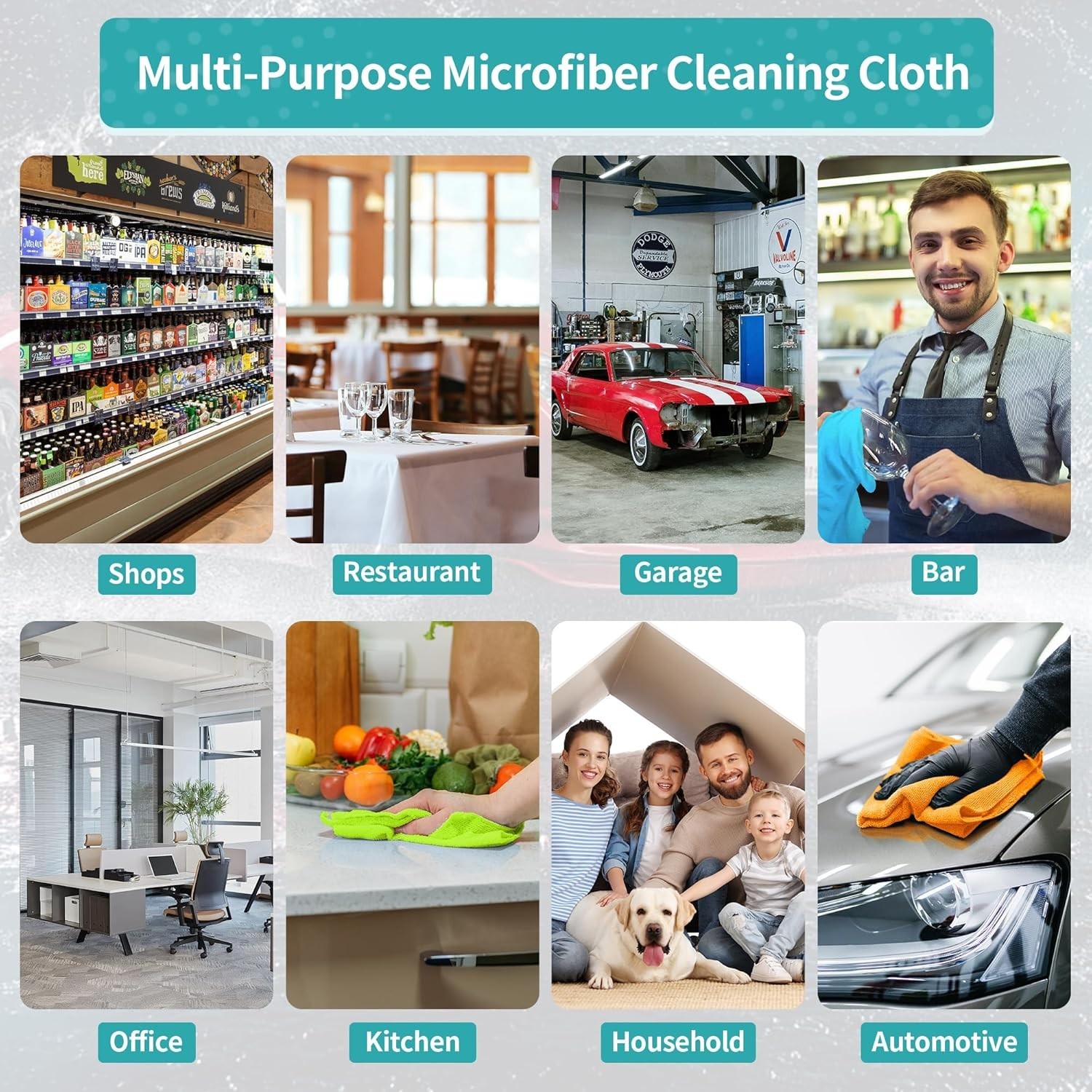 12-Pack 12″x12″ Microfiber Cleaning Cloths Towels Lint-Free Car Detailing Rags