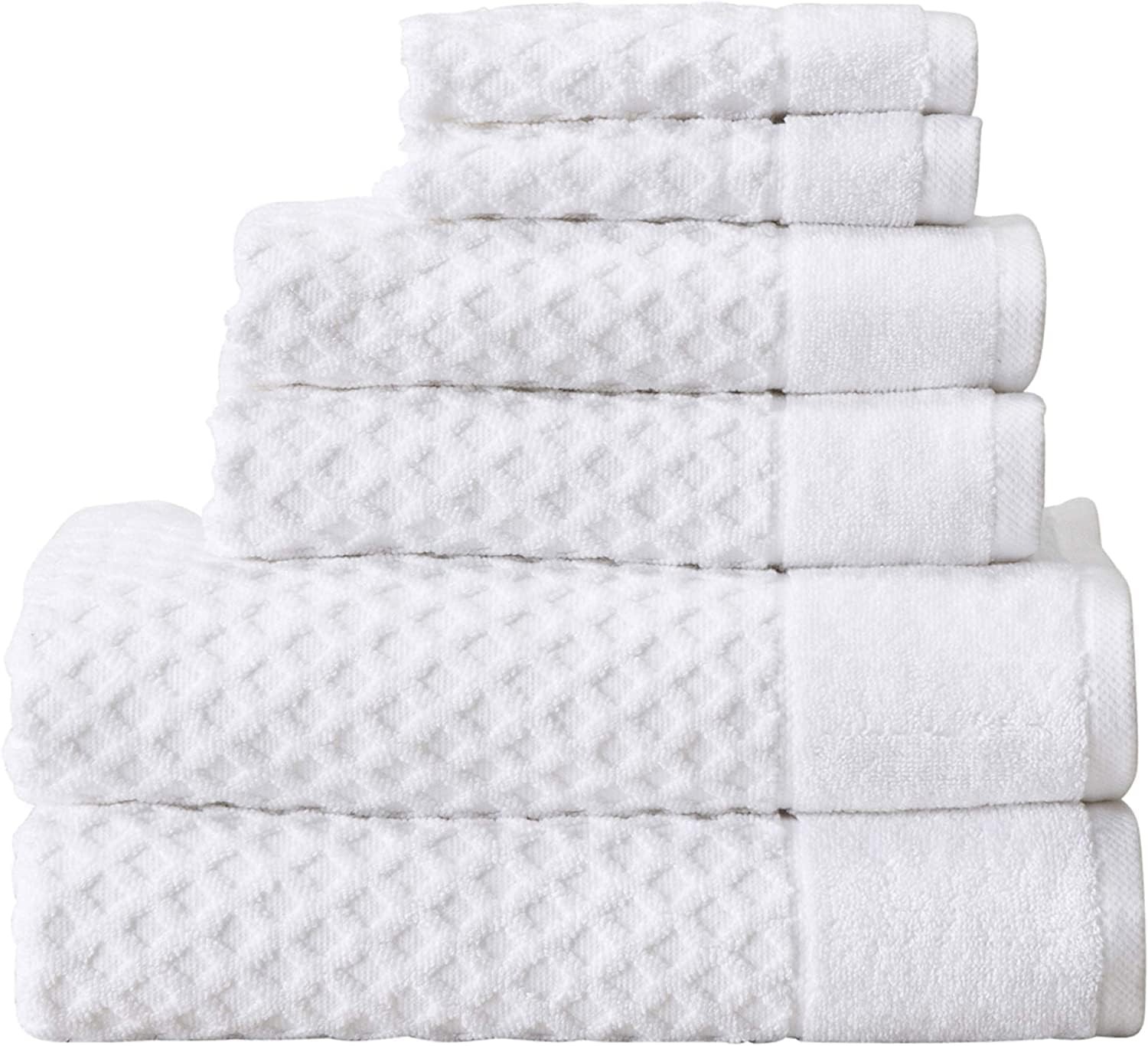 Simpli-Magic 79446 Diamond Bath Towels Set, 6 Piece Set, 2 Bath Towels, 2 Hand
