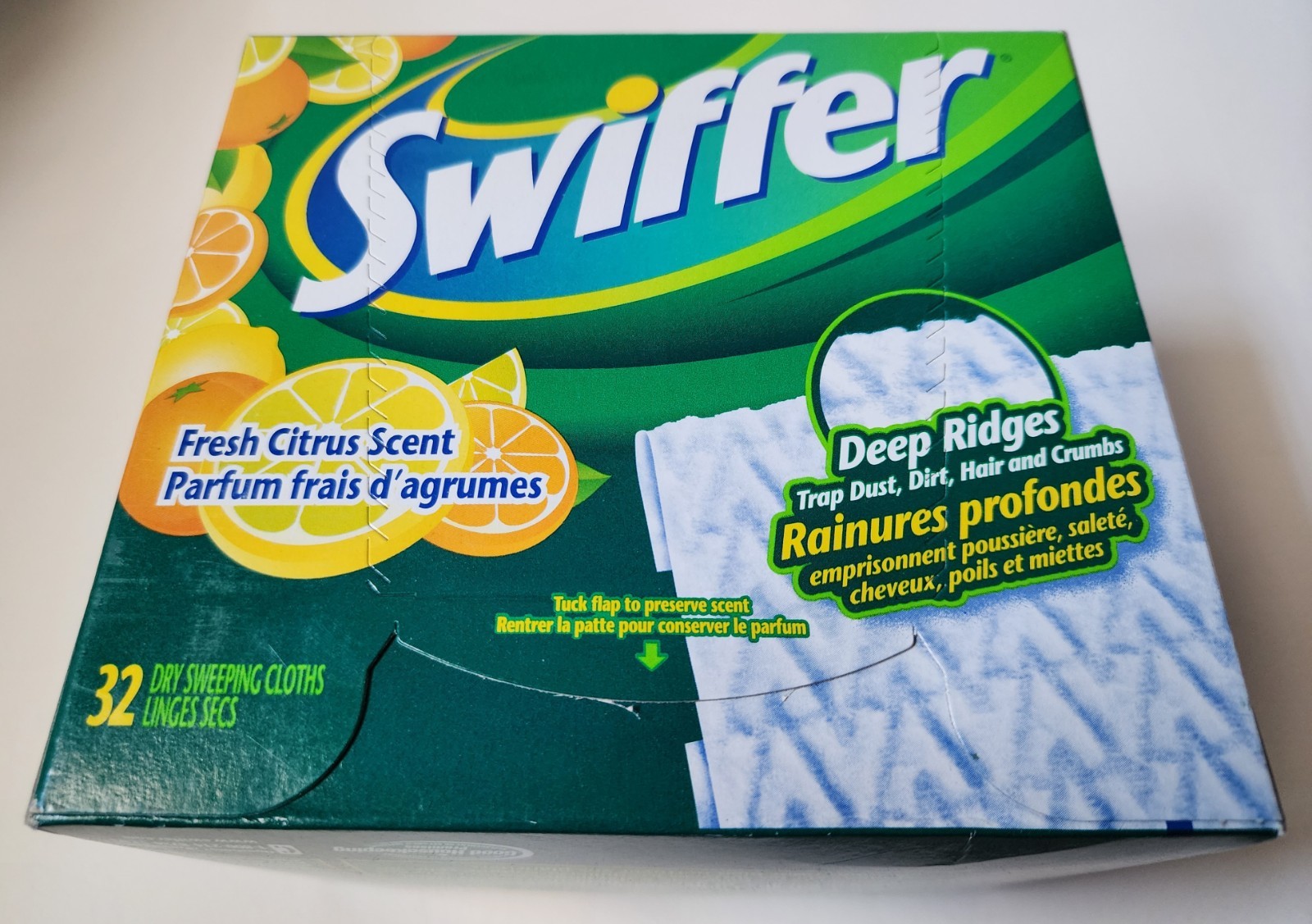 Swifter Sweeper Fresh Citrus Scent Discontinued! Dry Sweeping Cloths Deep Ridge