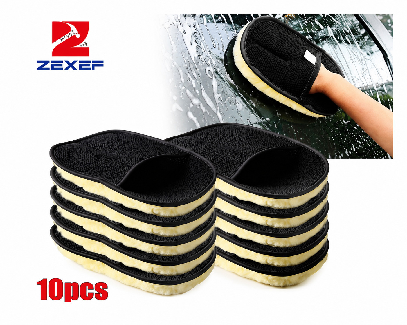 1/10Pcs Car Cleaning Sponge Glove Car Polishing Washing Mitt Gloves