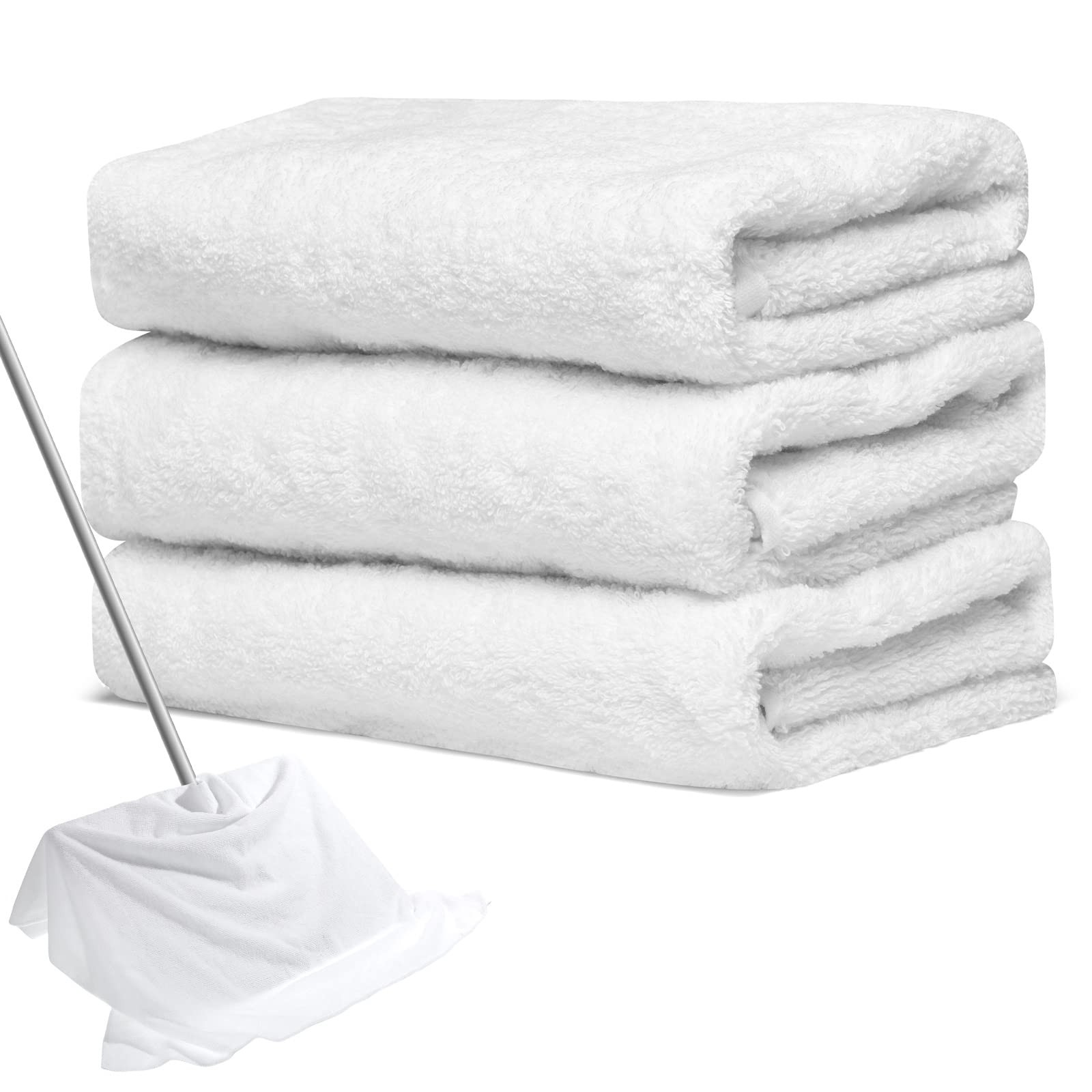 Newwiee 3 Pcs Extra Large Microfiber Cleaning Cloth 30″ x 20″ Large, White
