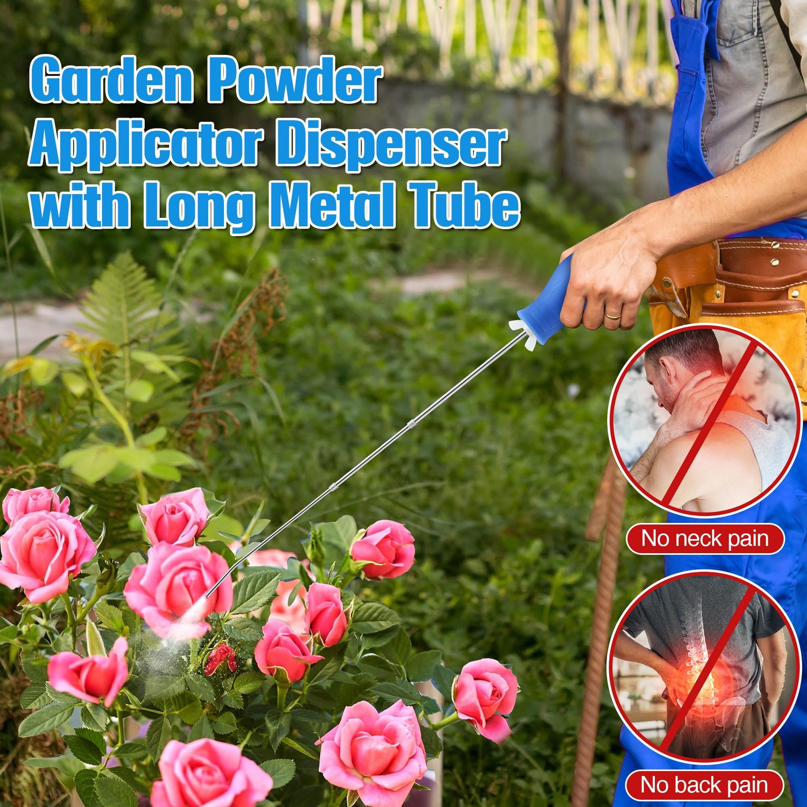 Qualirey Blue 9″-22″ Retractable 8oz DE Powder Duster 1 Pcs