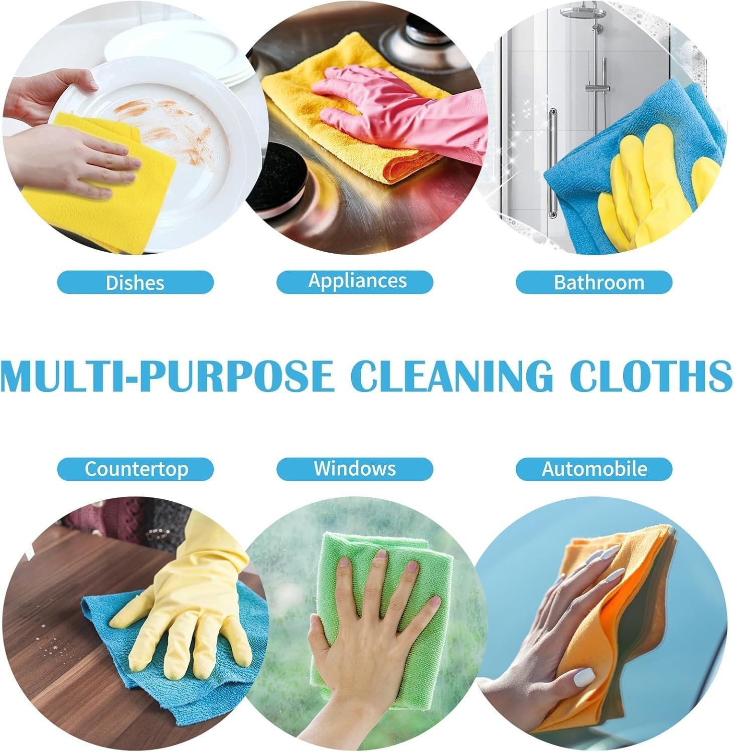 Bulk Pack Microfiber Cleaning Cloth No-Scratch Rag Car Polishing Detailing Towel
