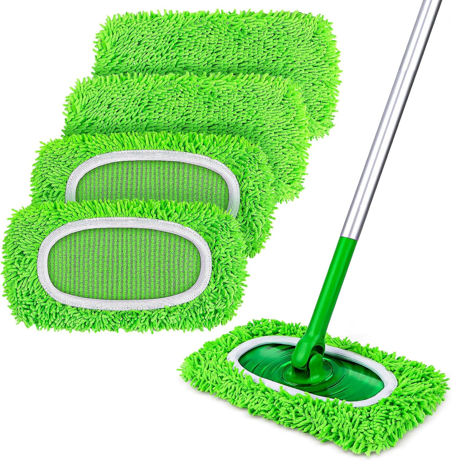 Reusable Microfiber Mop Pads,Mop Pads Replacements for Wet & Dry Use, Floor Clea