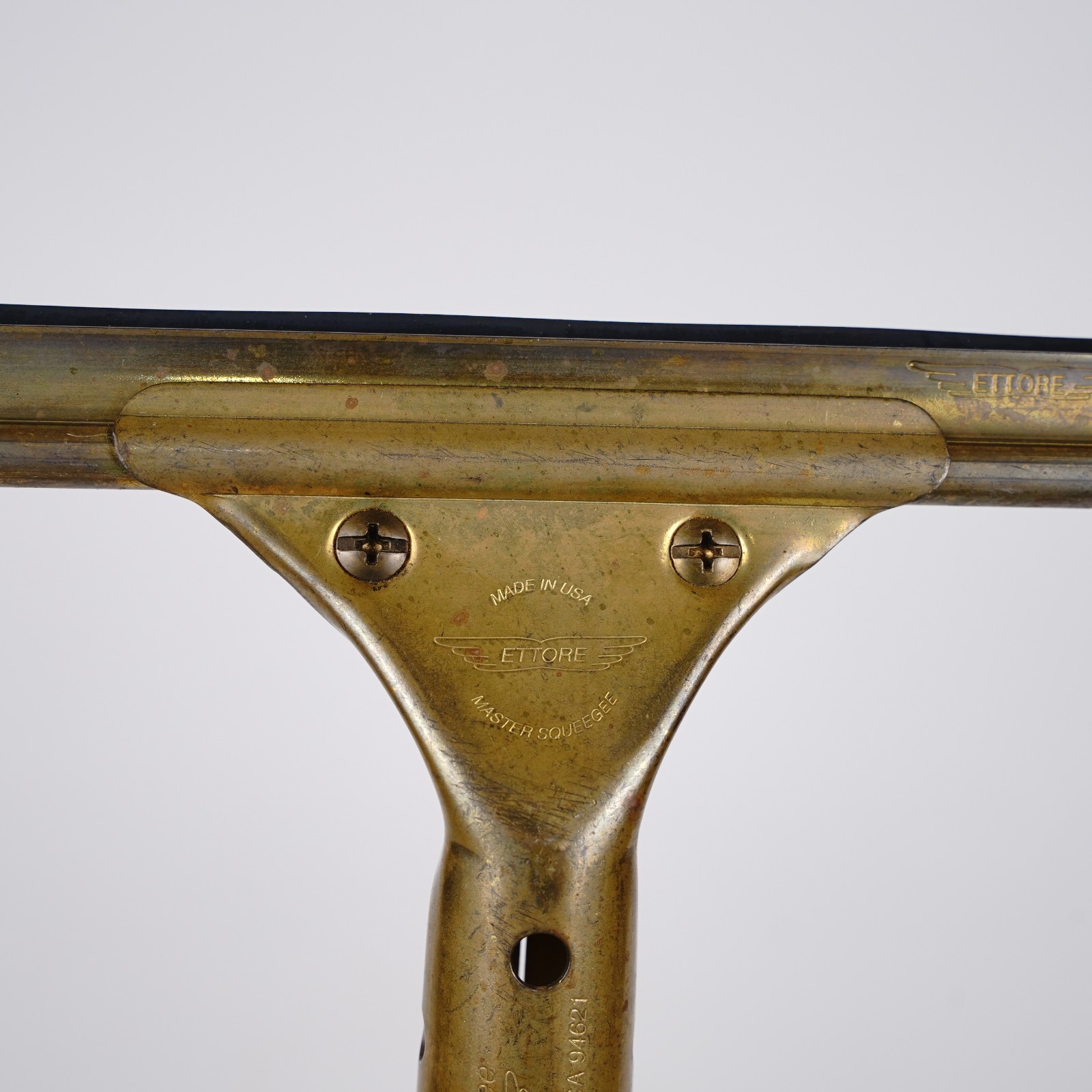 Vintage Ettore Brass Master Squeegee 13.5″ Window Cleaning Tool Made in USA