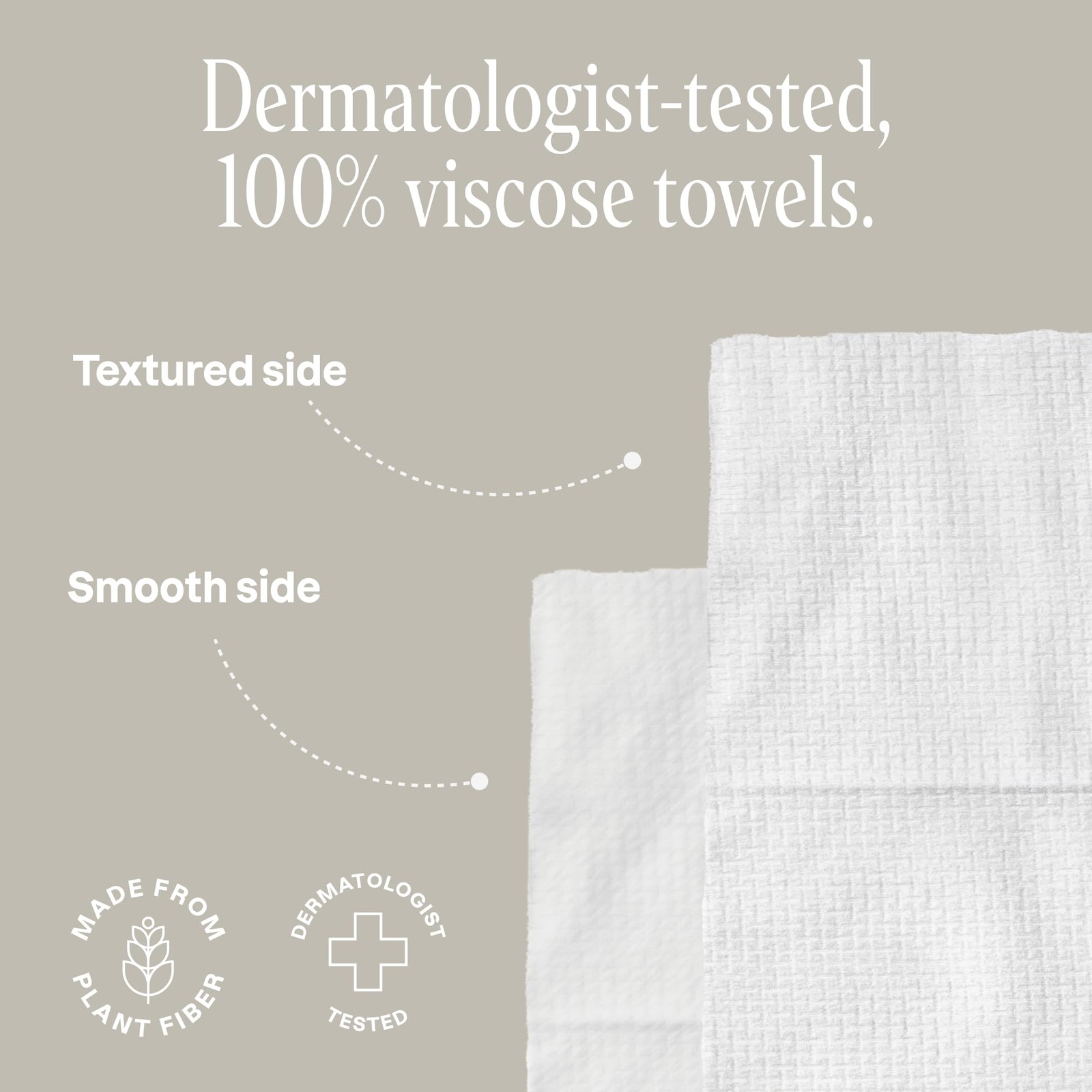 Cliganic Clean Face Towels XL, Disposable, 50 Count (Pack of 1), White