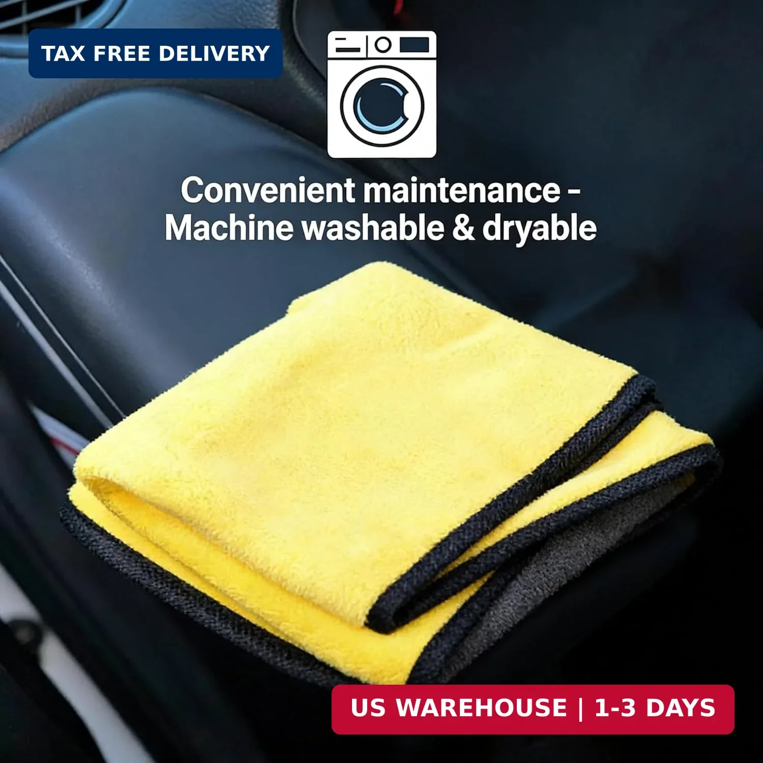 Car Microfiber Towel 800GSM – 1-Pack Lint-Free Cloth for Car Drying/Polishing,Sc