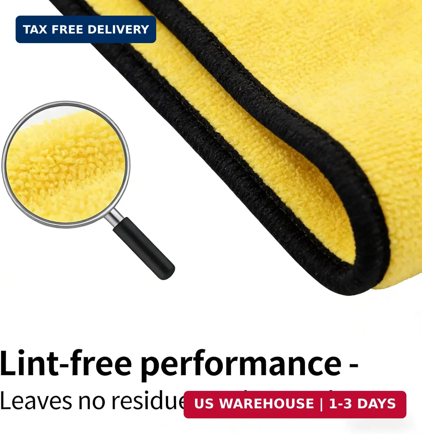 Car Microfiber Towel 800GSM – 1-Pack Lint-Free Cloth for Car Drying/Polishing,Sc