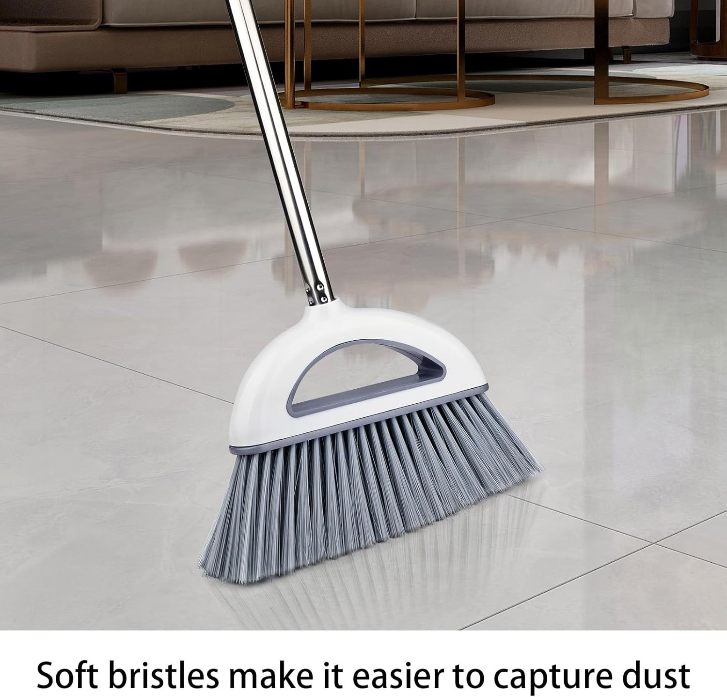 Angle Broom for Hardwood Floors – Soft Bristled Kitchen Broom, Indoor & Offic…