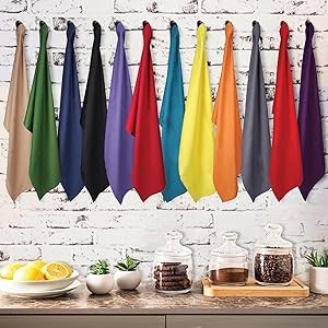 Kitchen Towels 100% Cotton Dish Towels for Kitchen(Set of 12)20”x30” Dish Cloths