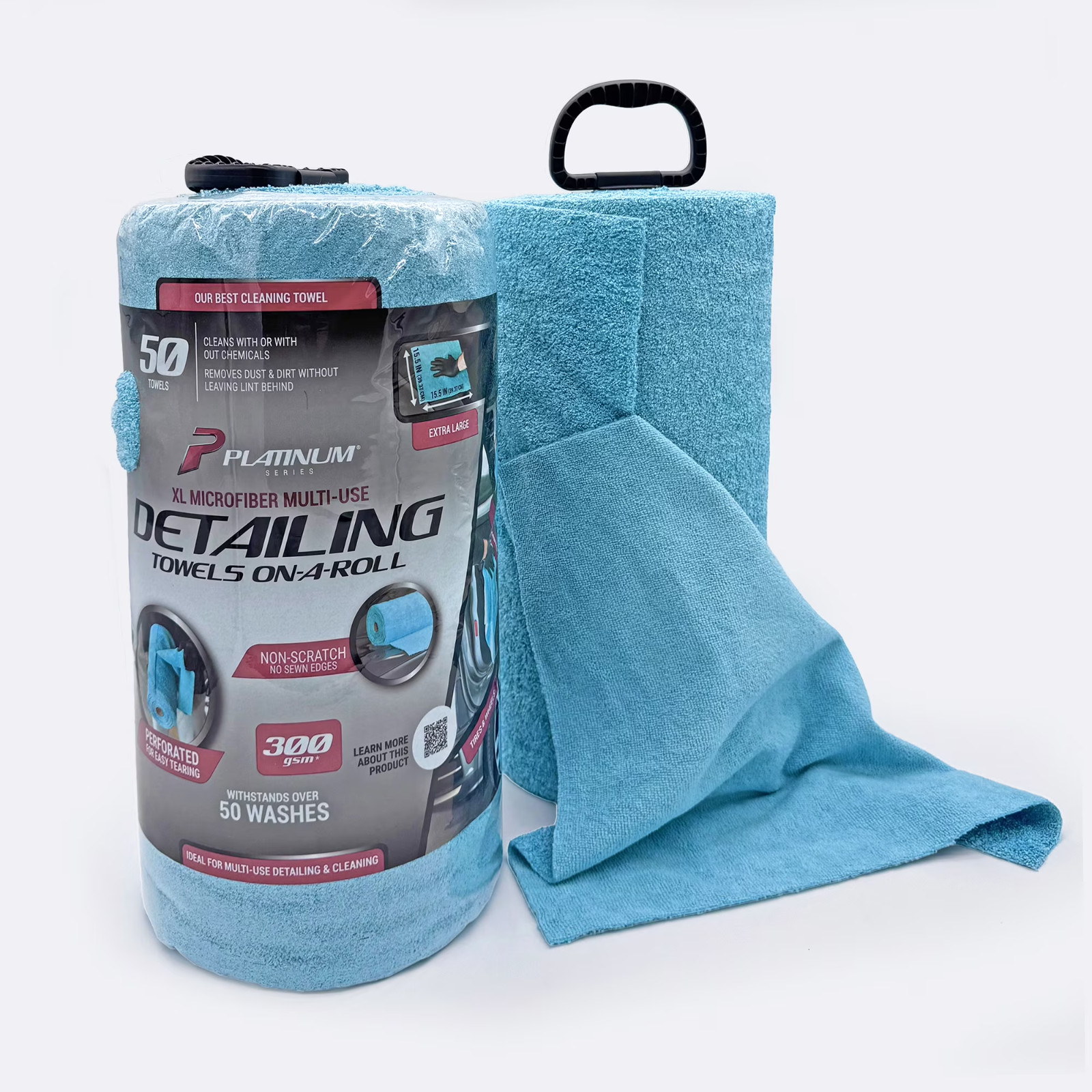 Platinum Series XL Multi-Purpose Microfiber Cleaning, Detailing Towels, 50 Count