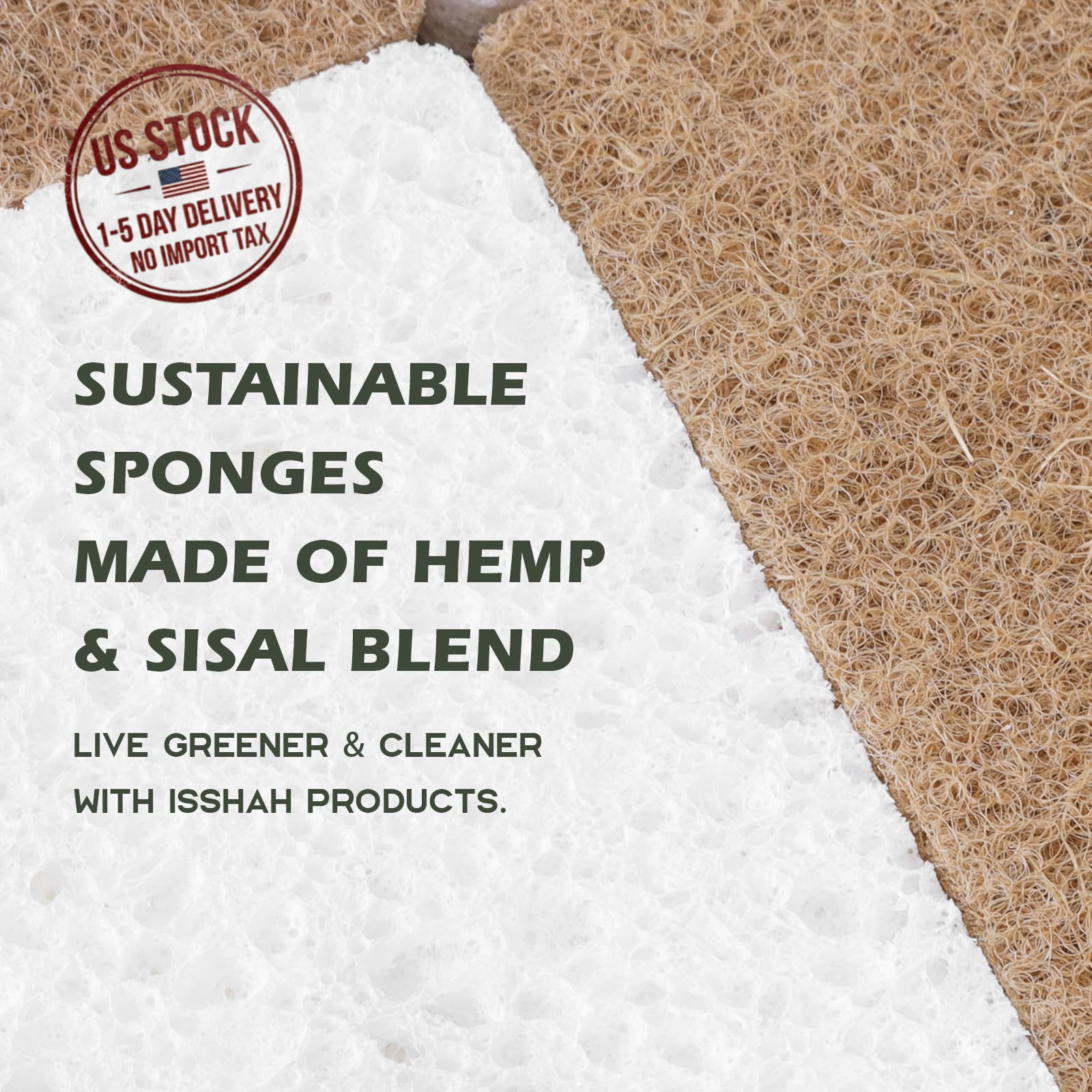 12 Count Plant Based Kitchen Sponges Natural Sisal Hemp Dish Cleaning Sponge