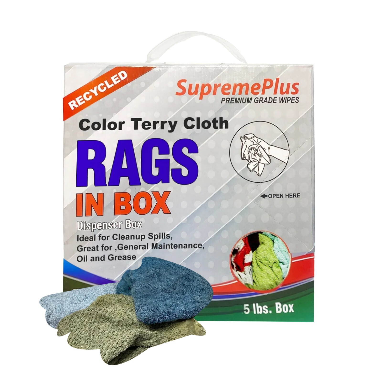 Bulk Terry Towel Rags – Shop Absorbent Color Cleaning Wipes – Compressed Boxes