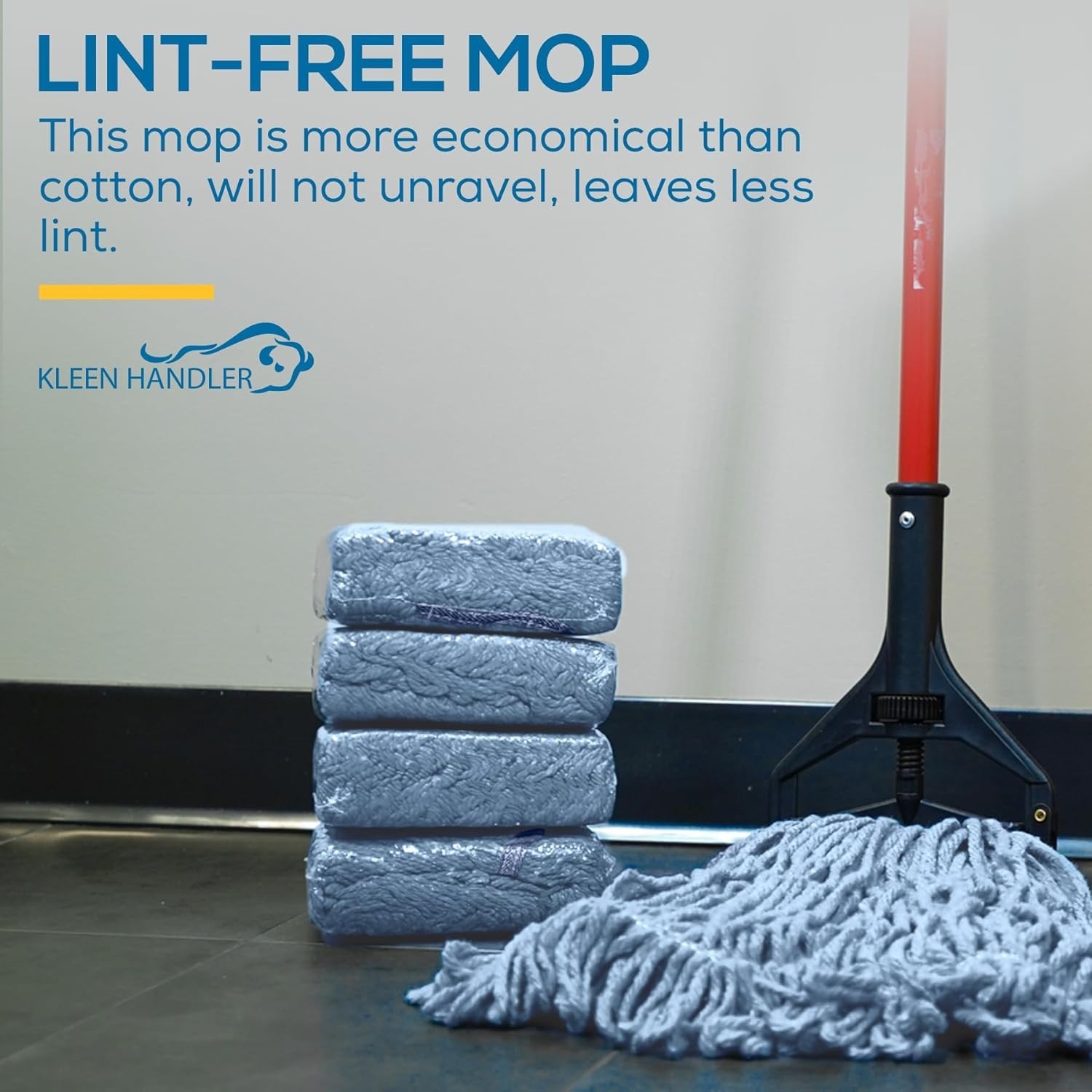General Cleaning Mop Heavy Duty Commercial Replacement, Wet Industrial Blue C…