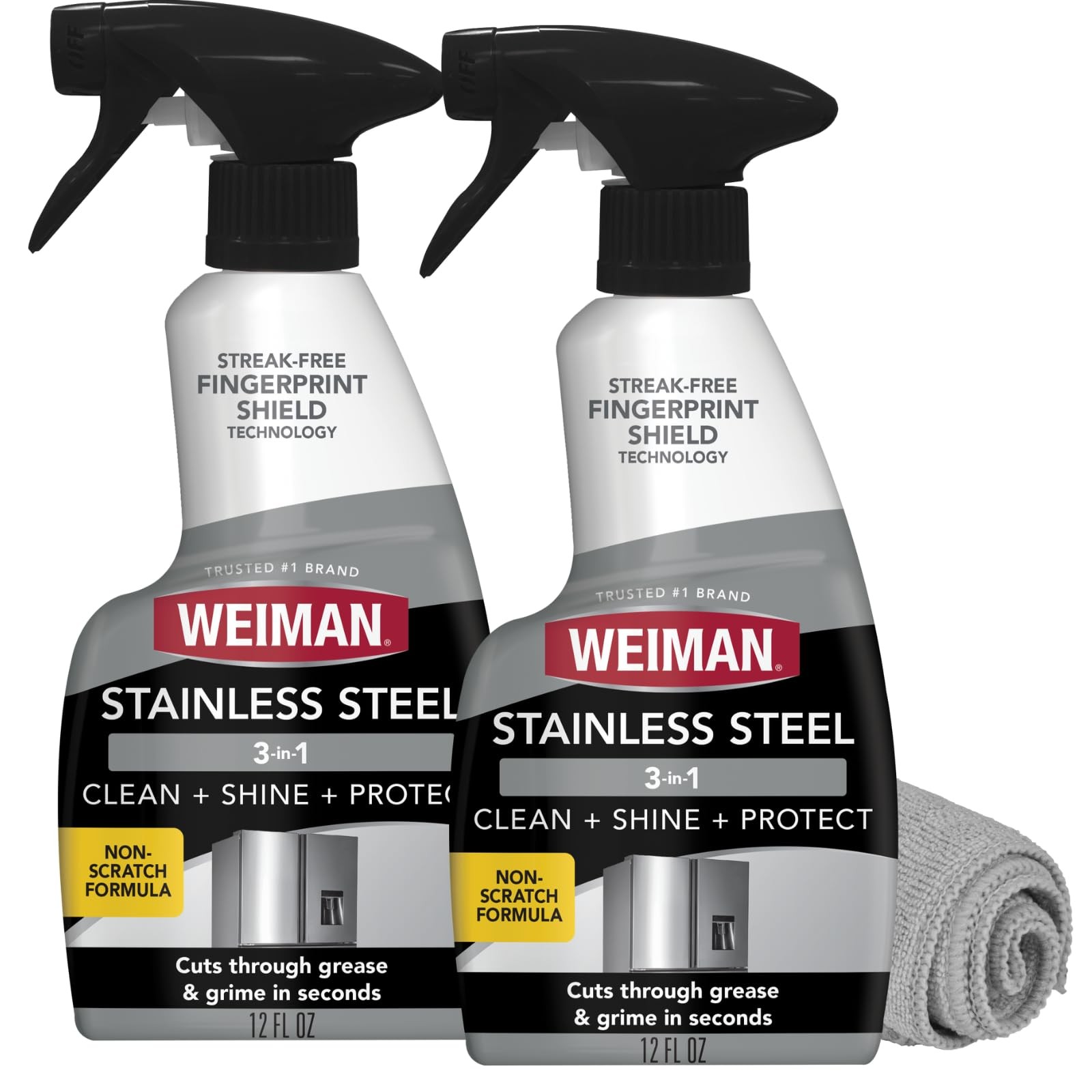 Weiman Stainless Steel Cleaner & Polish, 2 Pack, Anti Fingerprint Spray Stainles